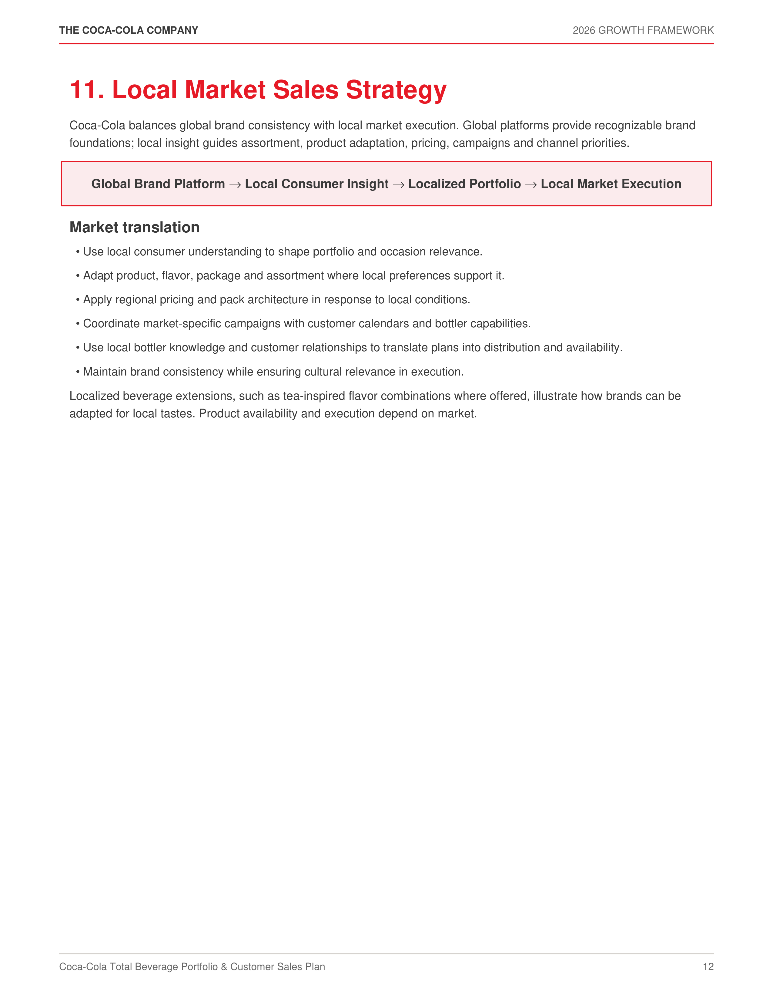 Coca-Cola Total Beverage Portfolio & Customer Sales Plan — page 12
