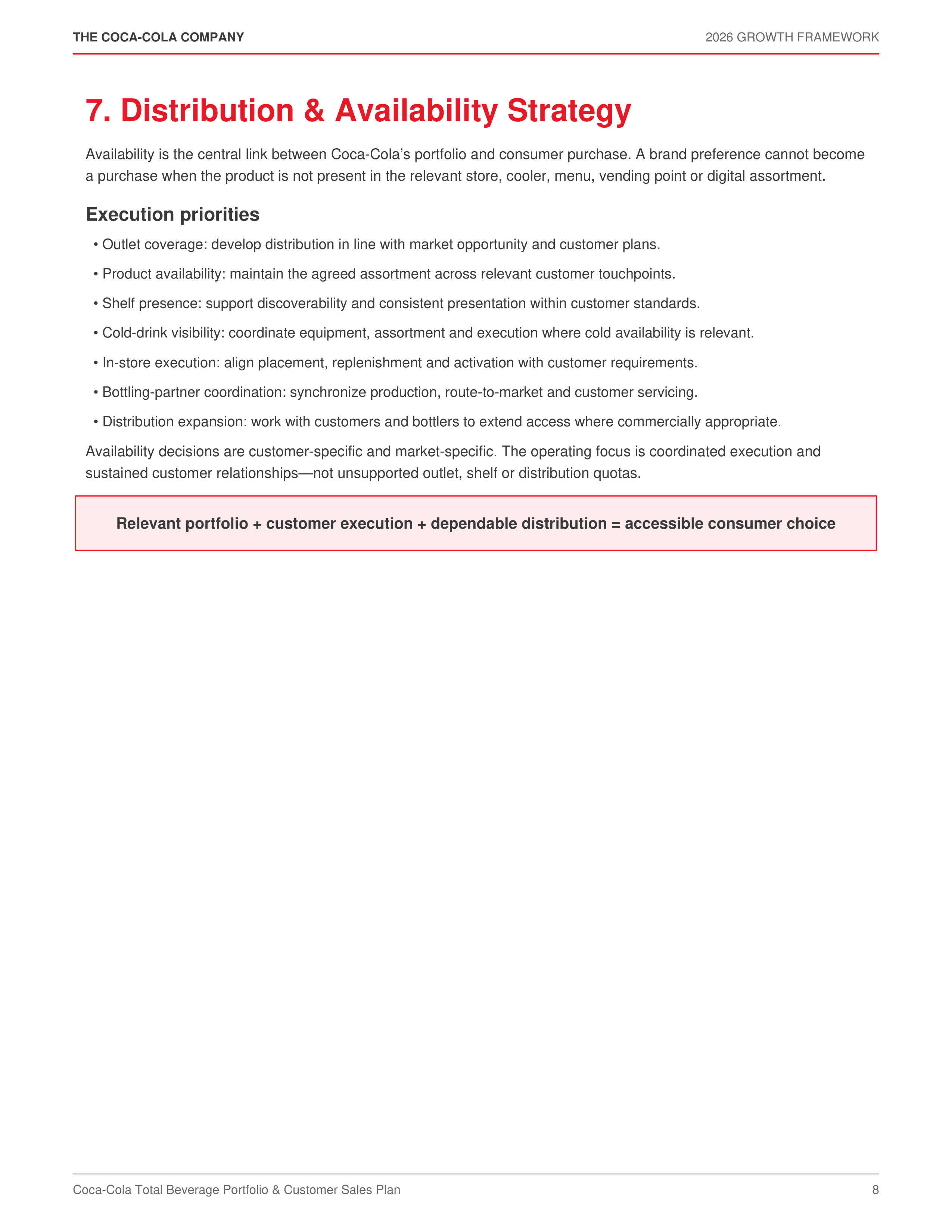Coca-Cola Total Beverage Portfolio & Customer Sales Plan — page 8