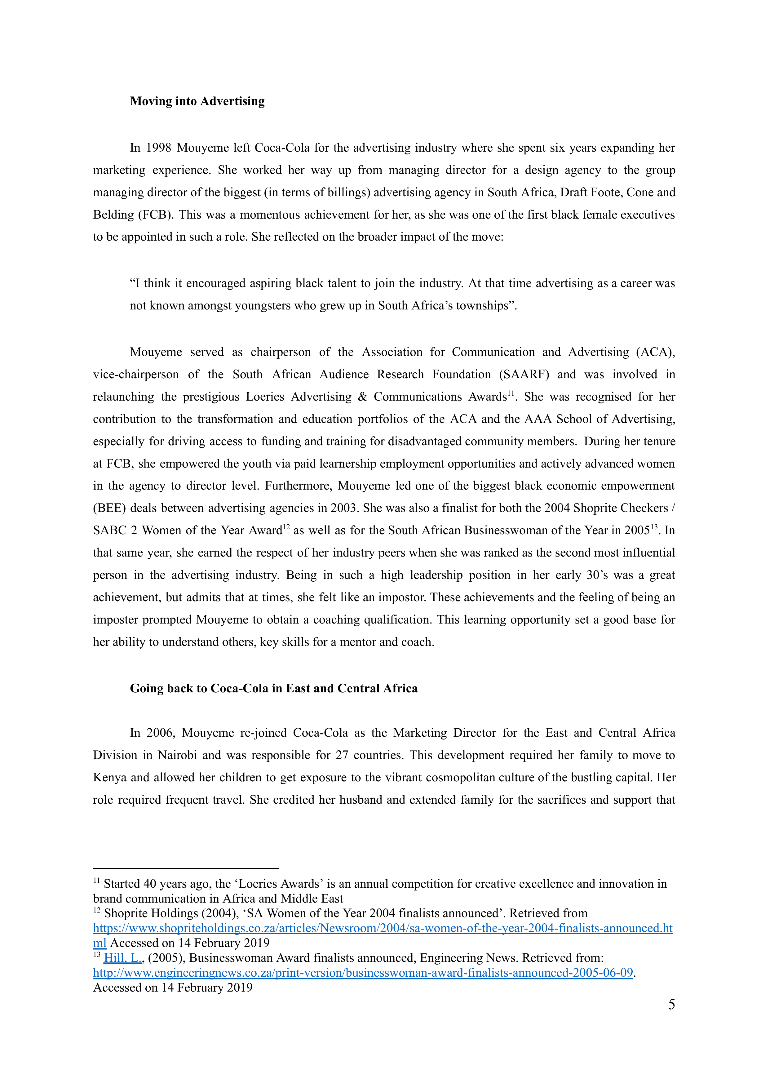 Coca Cola leadership skills — page 5