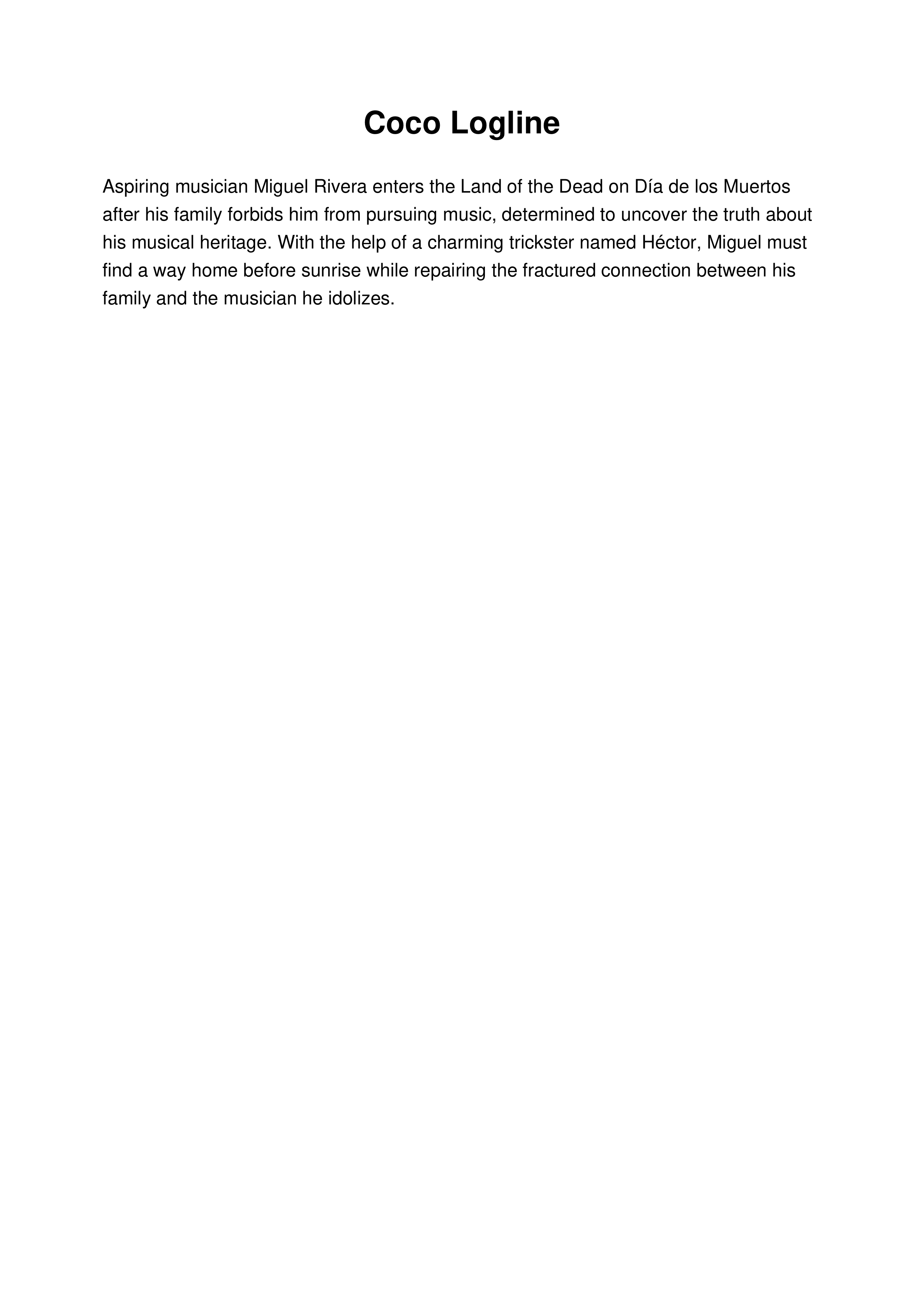 Coco Logline — page 1
