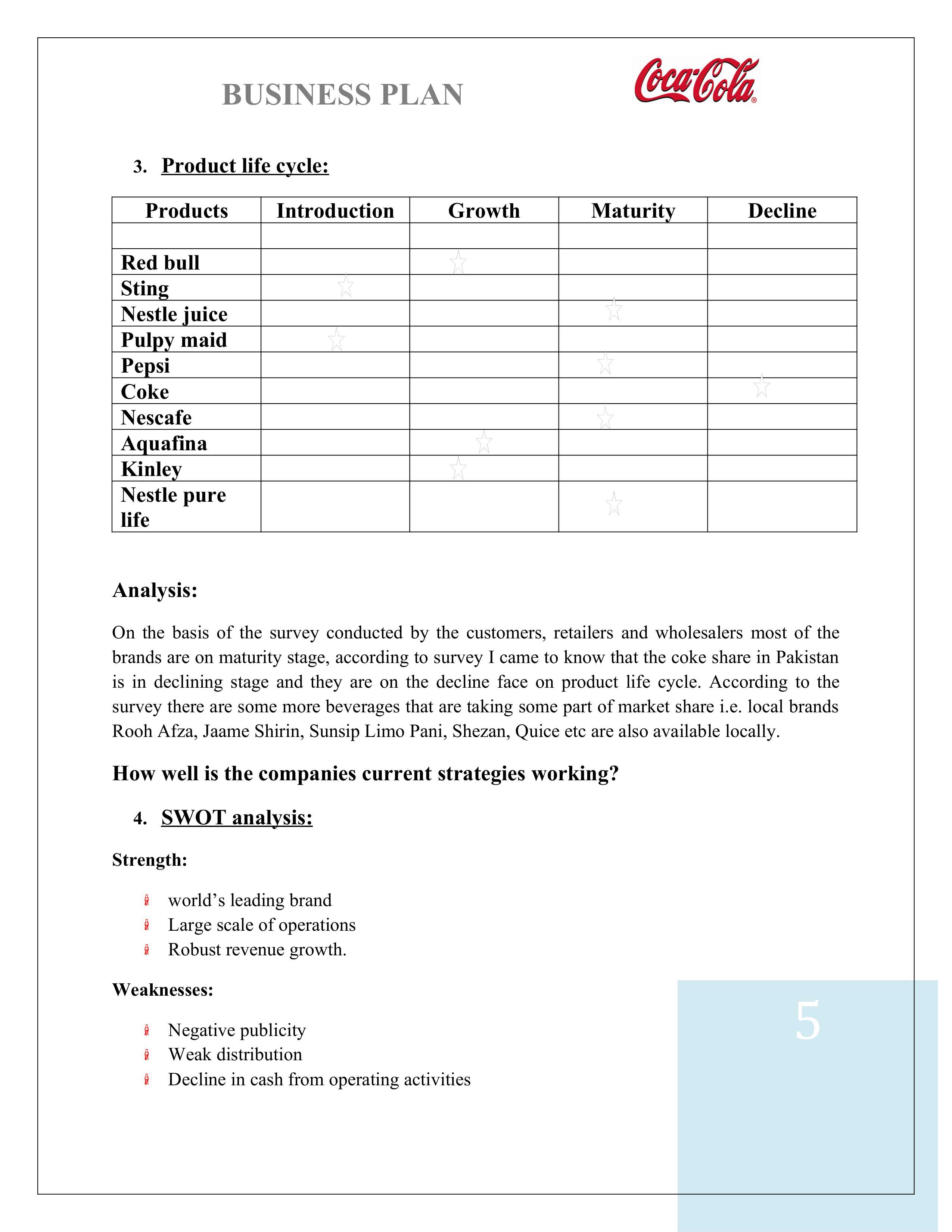 Coco Cola Business Plan — page 5