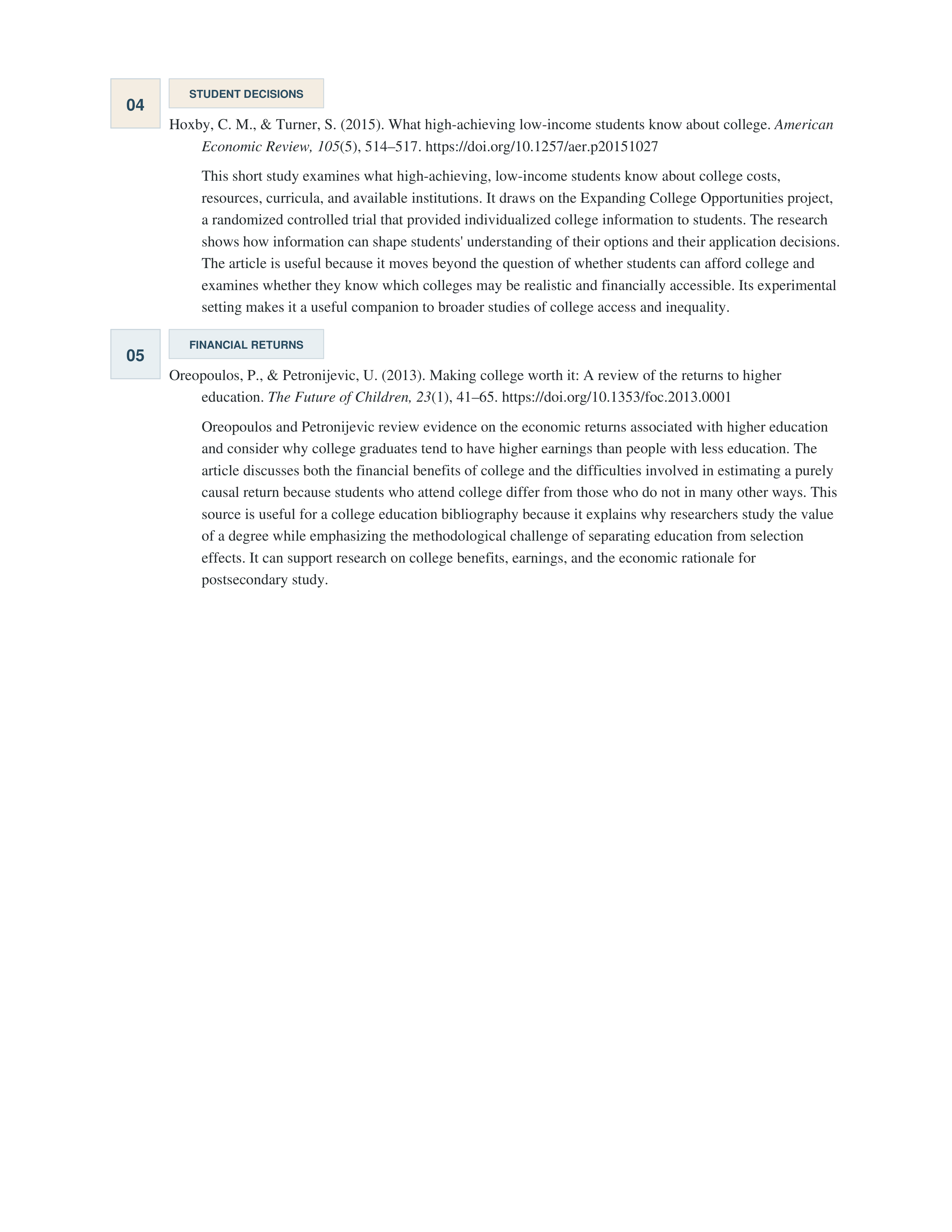 College Education Annotated Bibliography — page 2