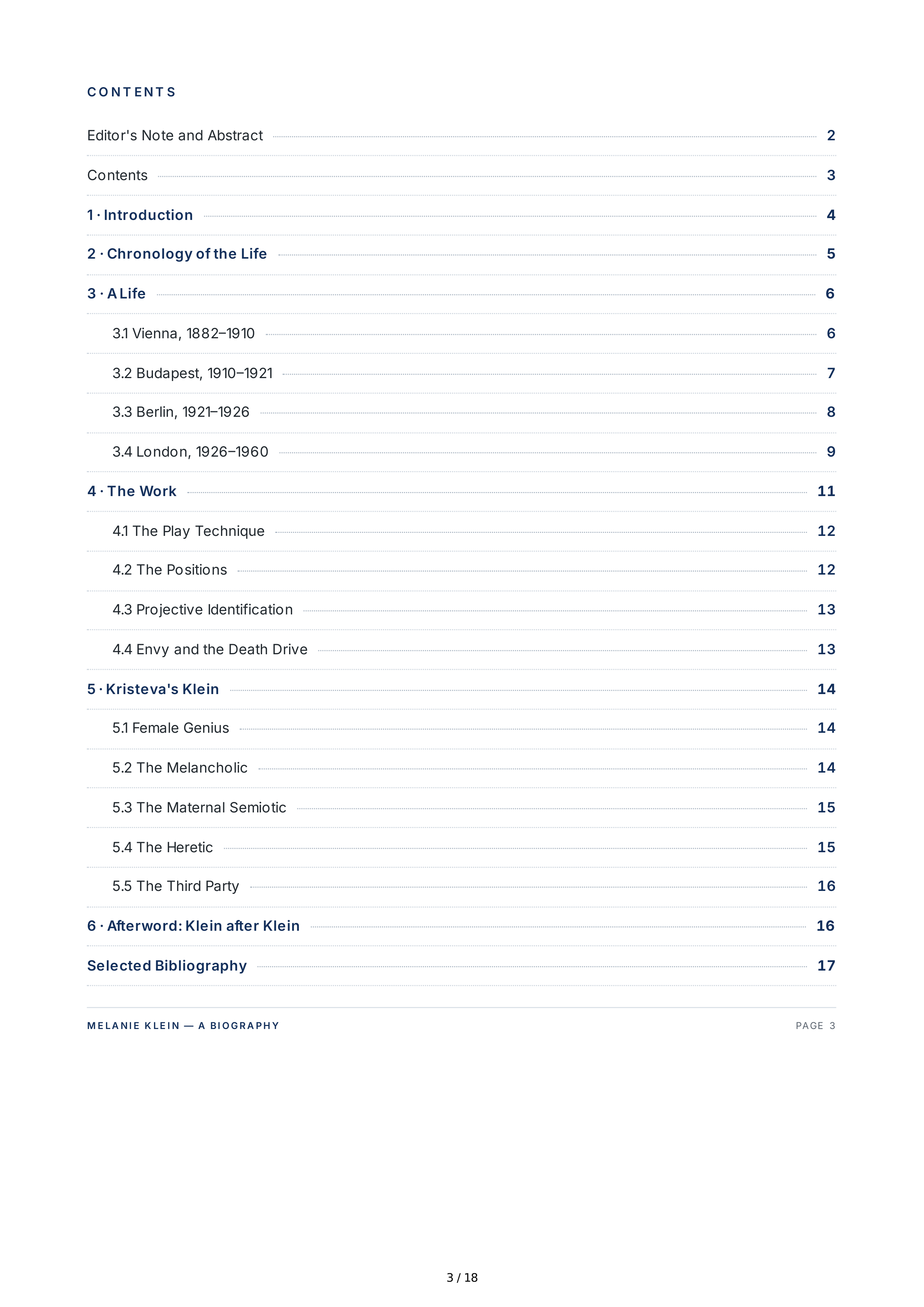 Columbia University Melanie Klein Biography by Julia Kristeva — page 3