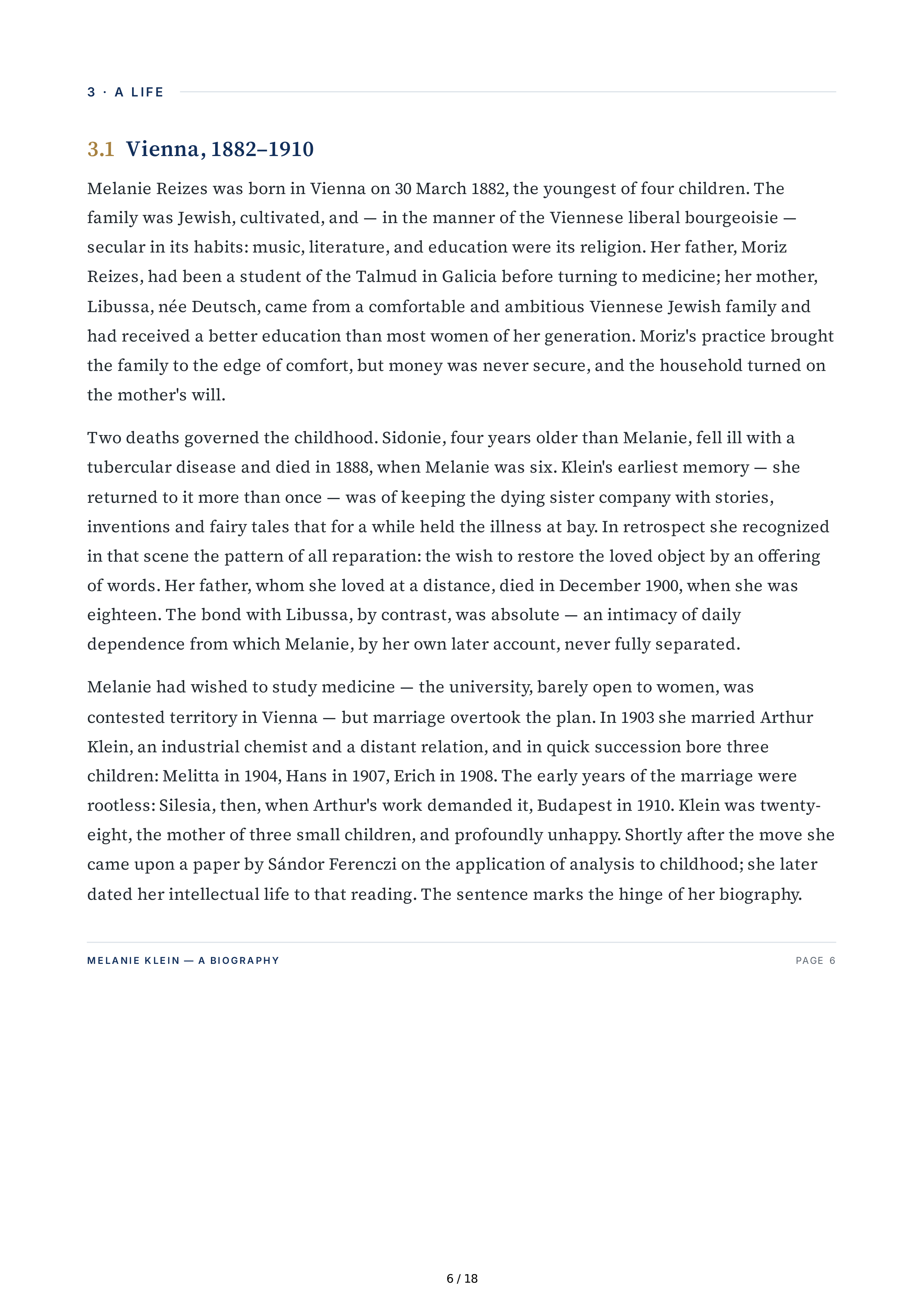 Columbia University Melanie Klein Biography by Julia Kristeva — page 6