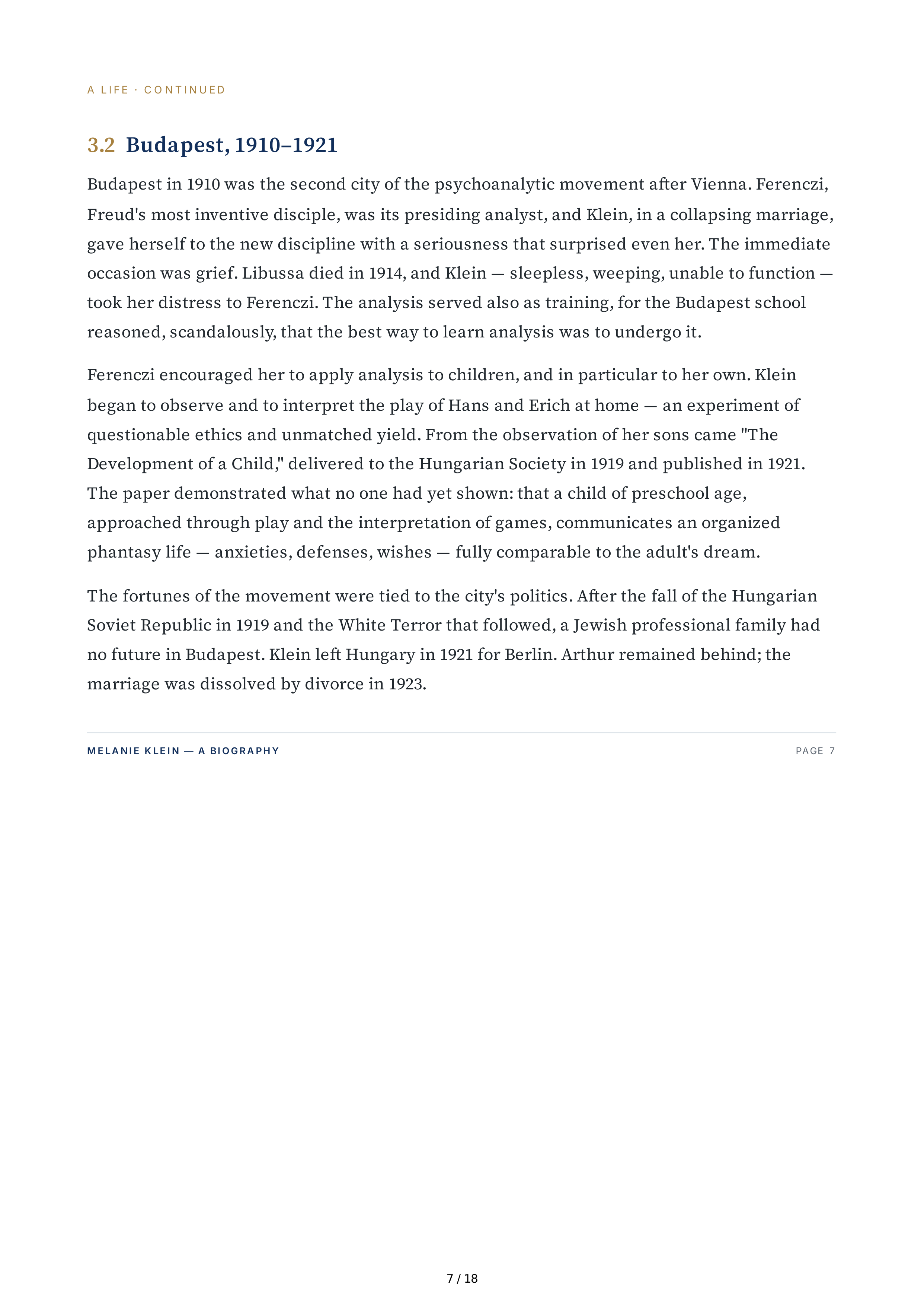 Columbia University Melanie Klein Biography by Julia Kristeva — page 7