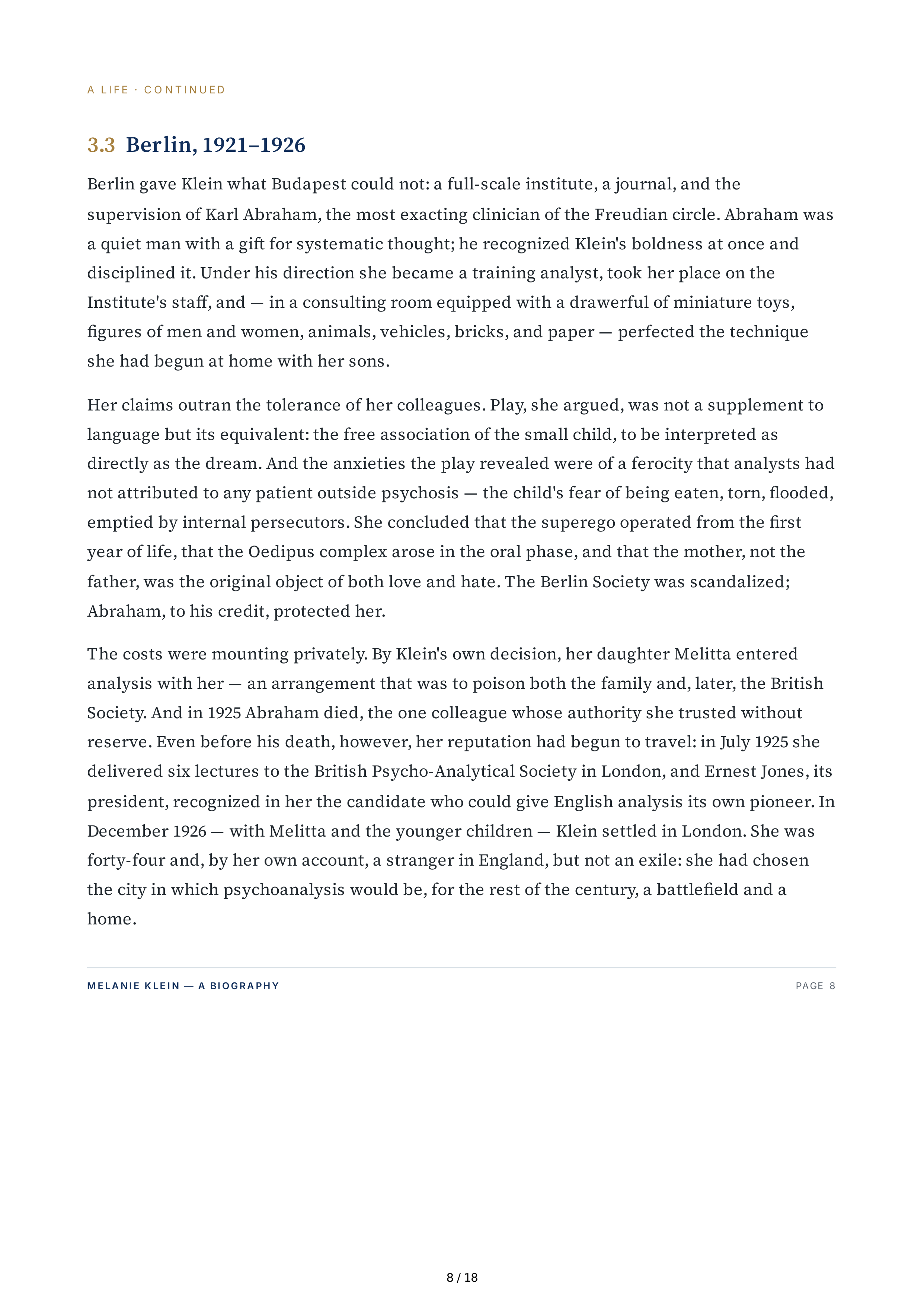 Columbia University Melanie Klein Biography by Julia Kristeva — page 8