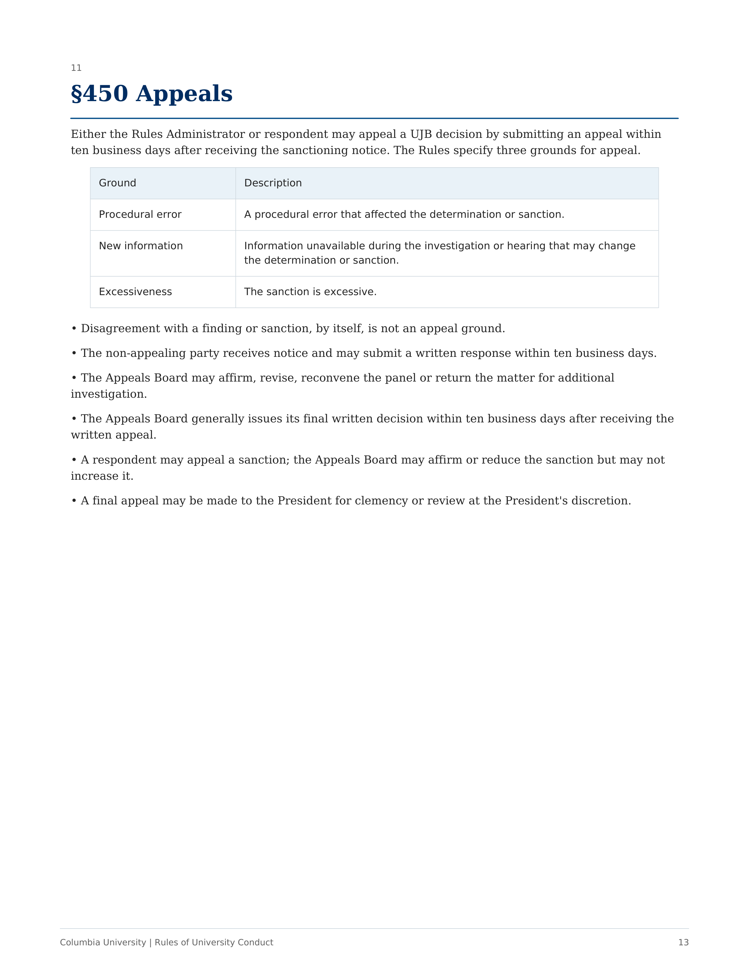 Columbia University Rules of University Conduct Handbook — page 13