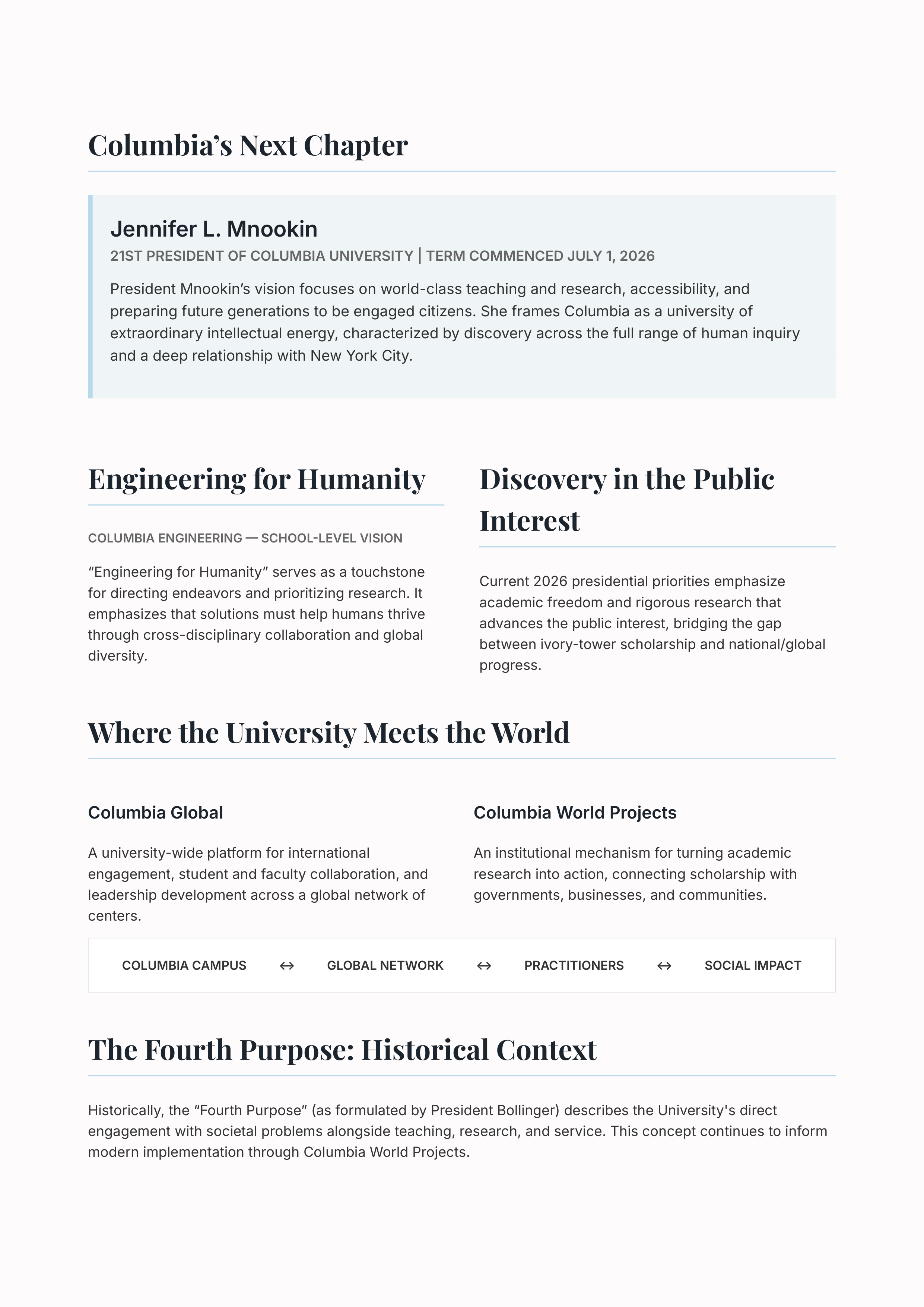 Columbia University Vision Statement — page 2