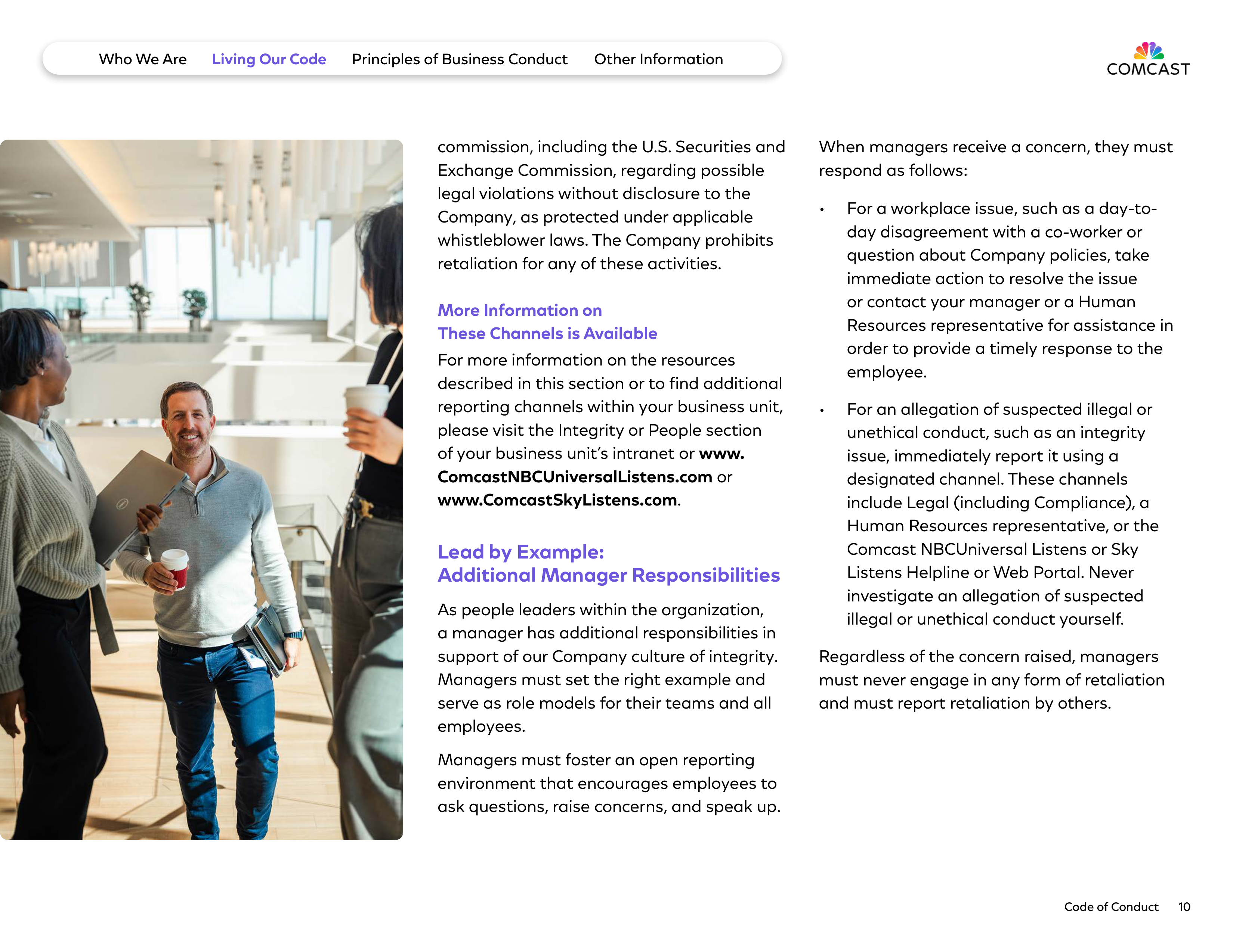 Comcast Corporation Code of Conduct Handbook — page 10