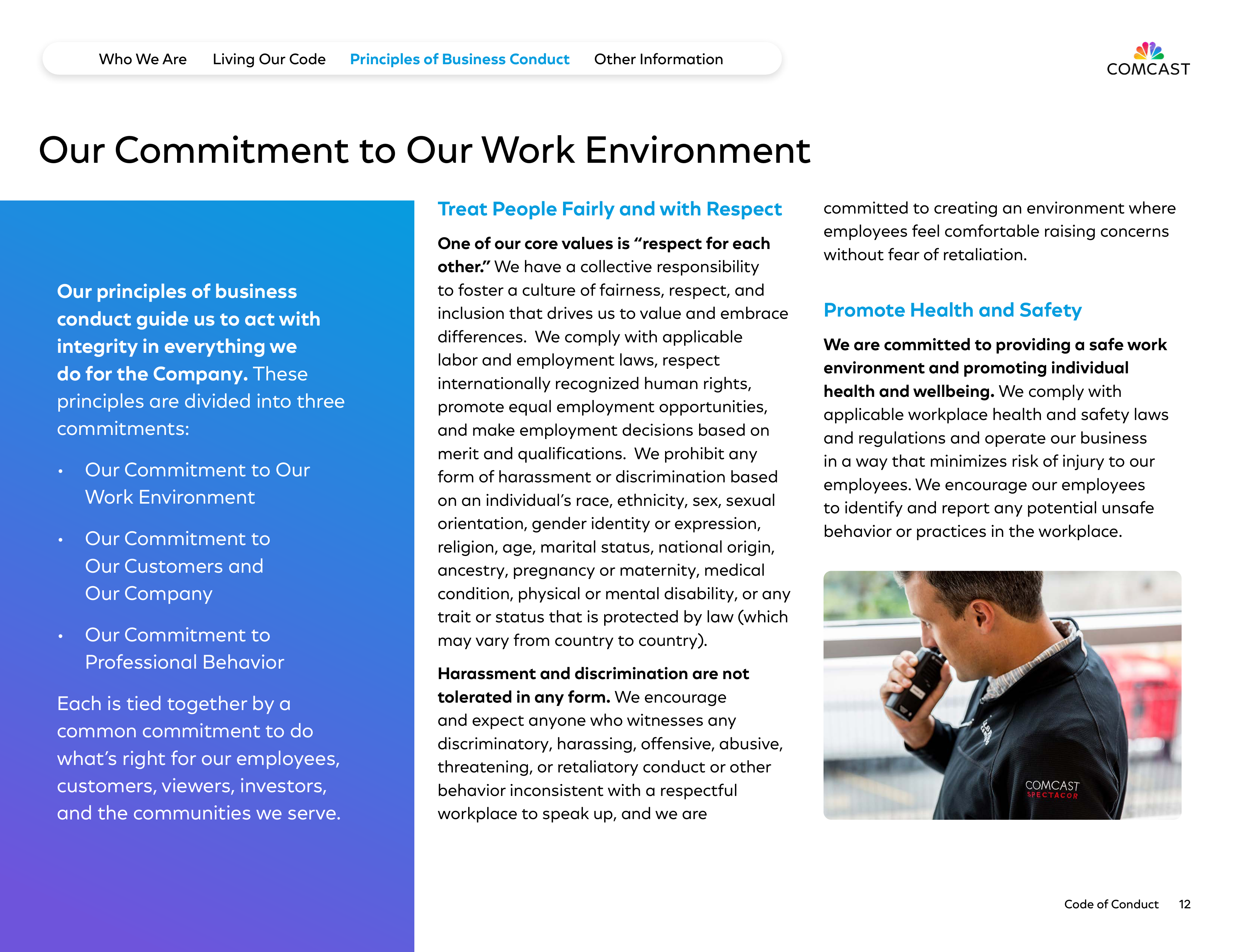 Comcast Corporation Code of Conduct Handbook — page 12