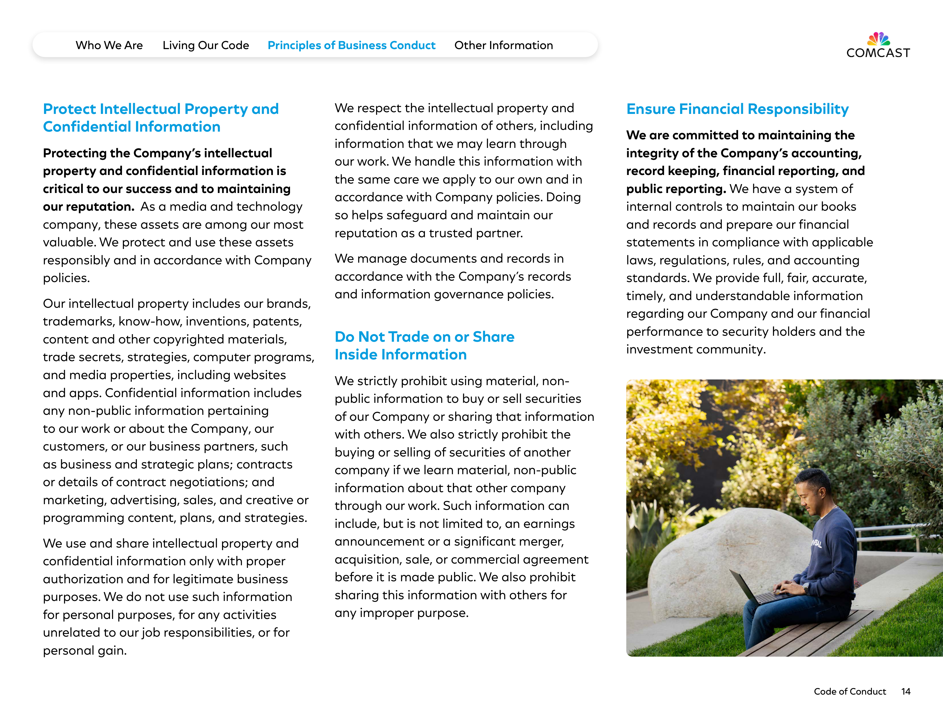 Comcast Corporation Code of Conduct Handbook — page 14