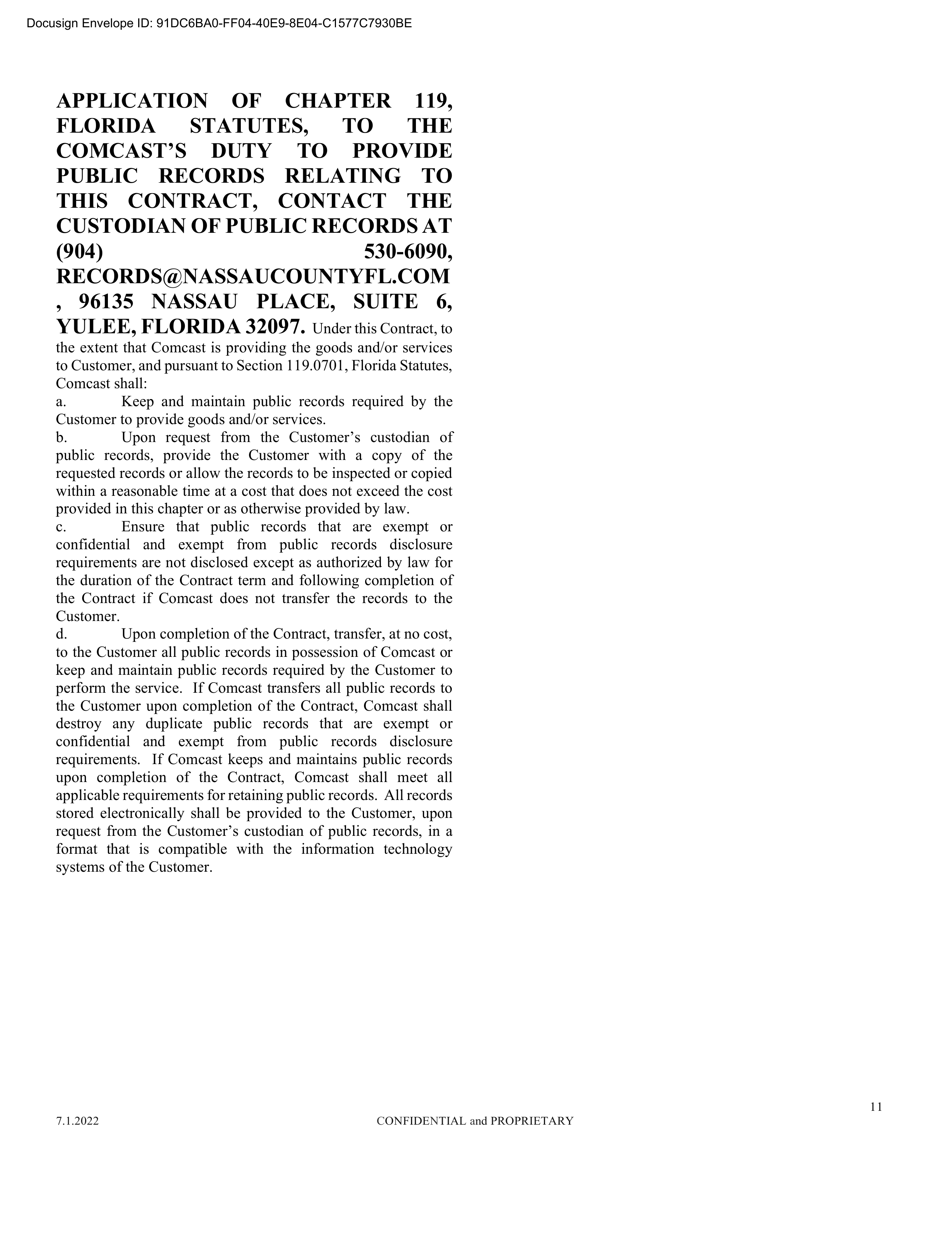 Comcast Enterprise Services Master Services Agreement — page 17