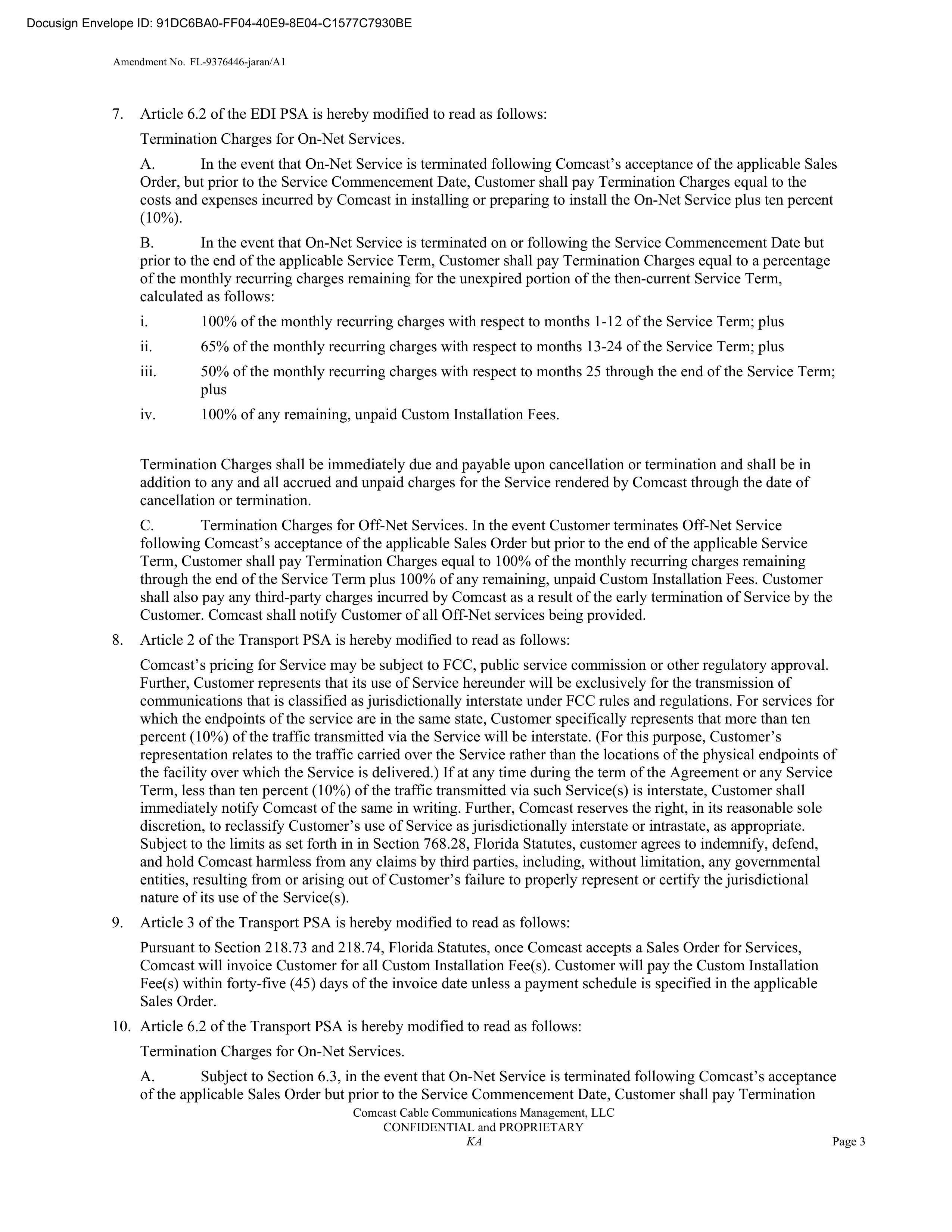 Comcast Enterprise Services Master Services Agreement — page 4