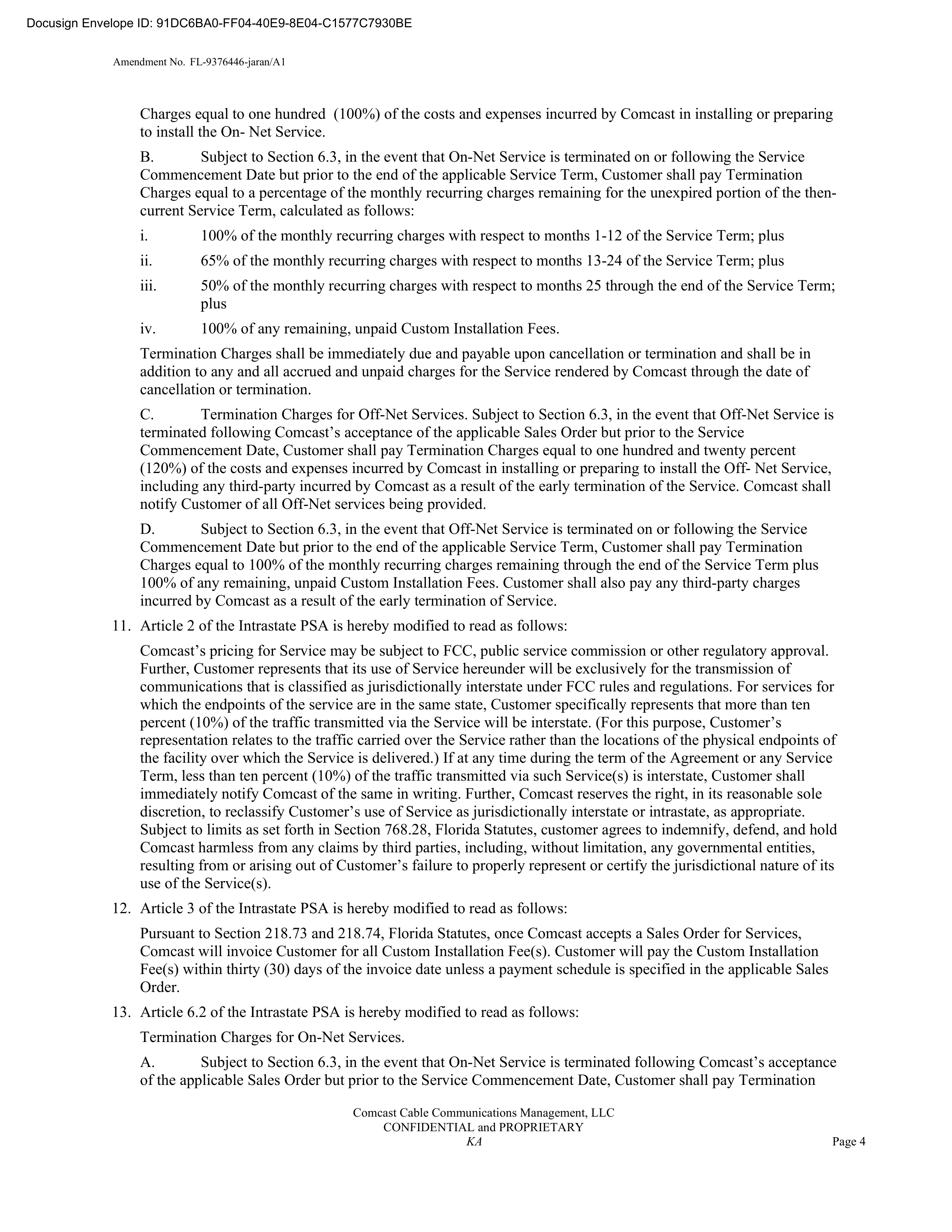 Comcast Enterprise Services Master Services Agreement — page 5