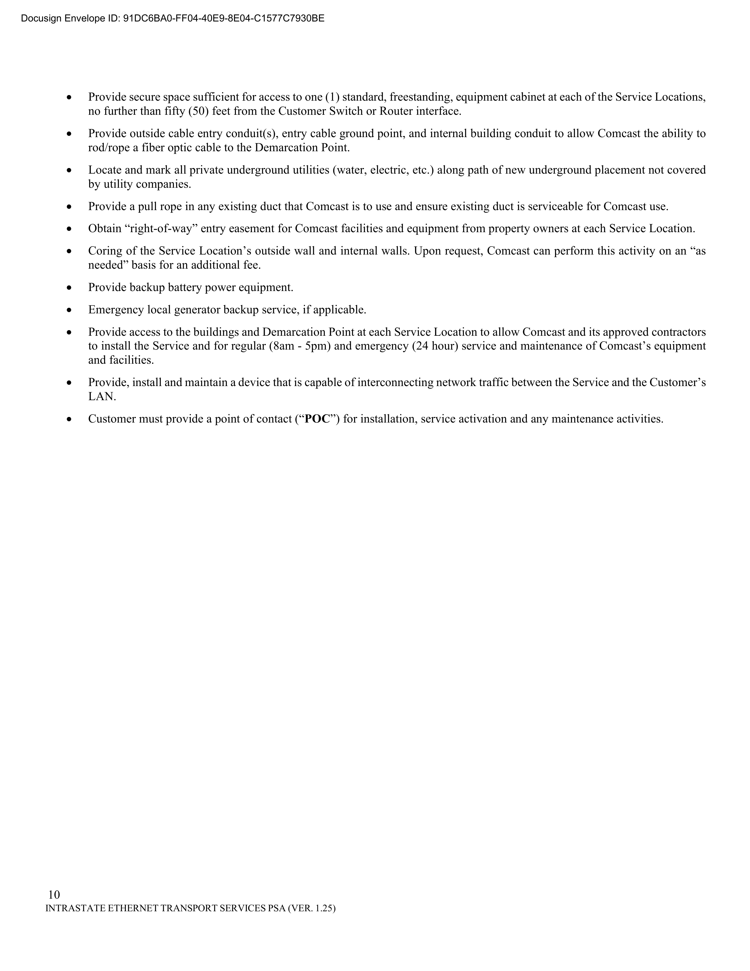 Comcast Enterprise Services Master Services Agreement — page 51