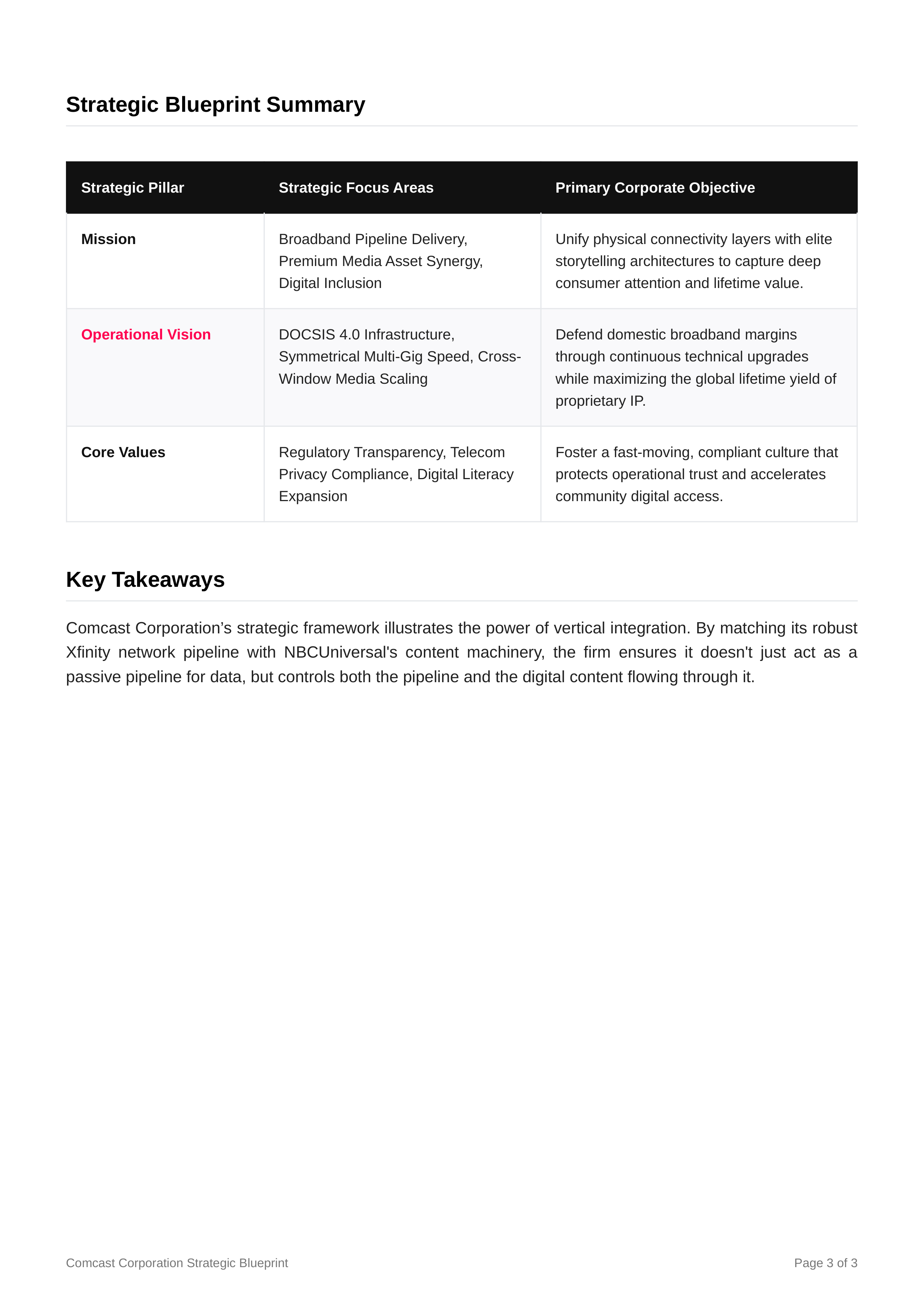Comcast Mission Statement — page 3