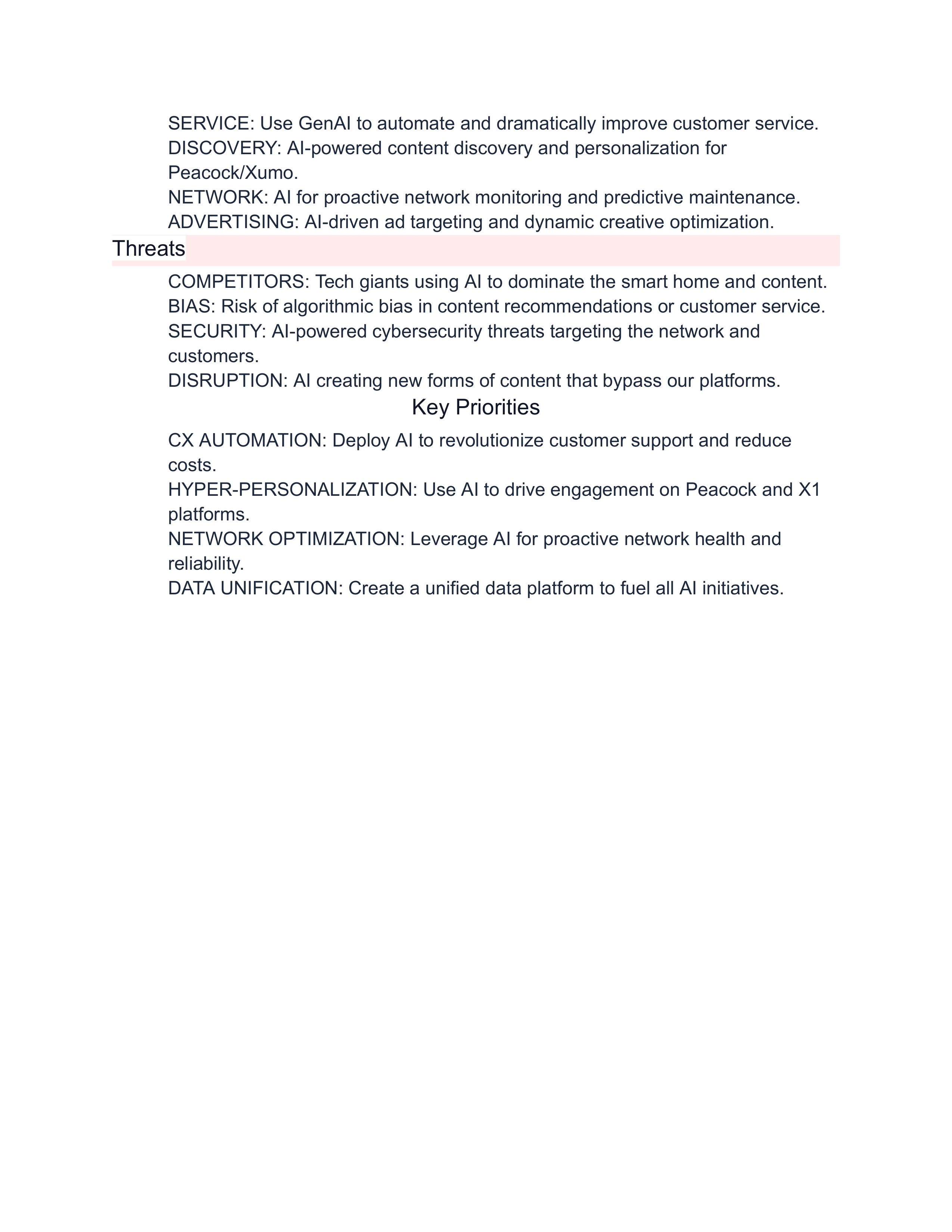 Comcast Swot Analysis  — page 8