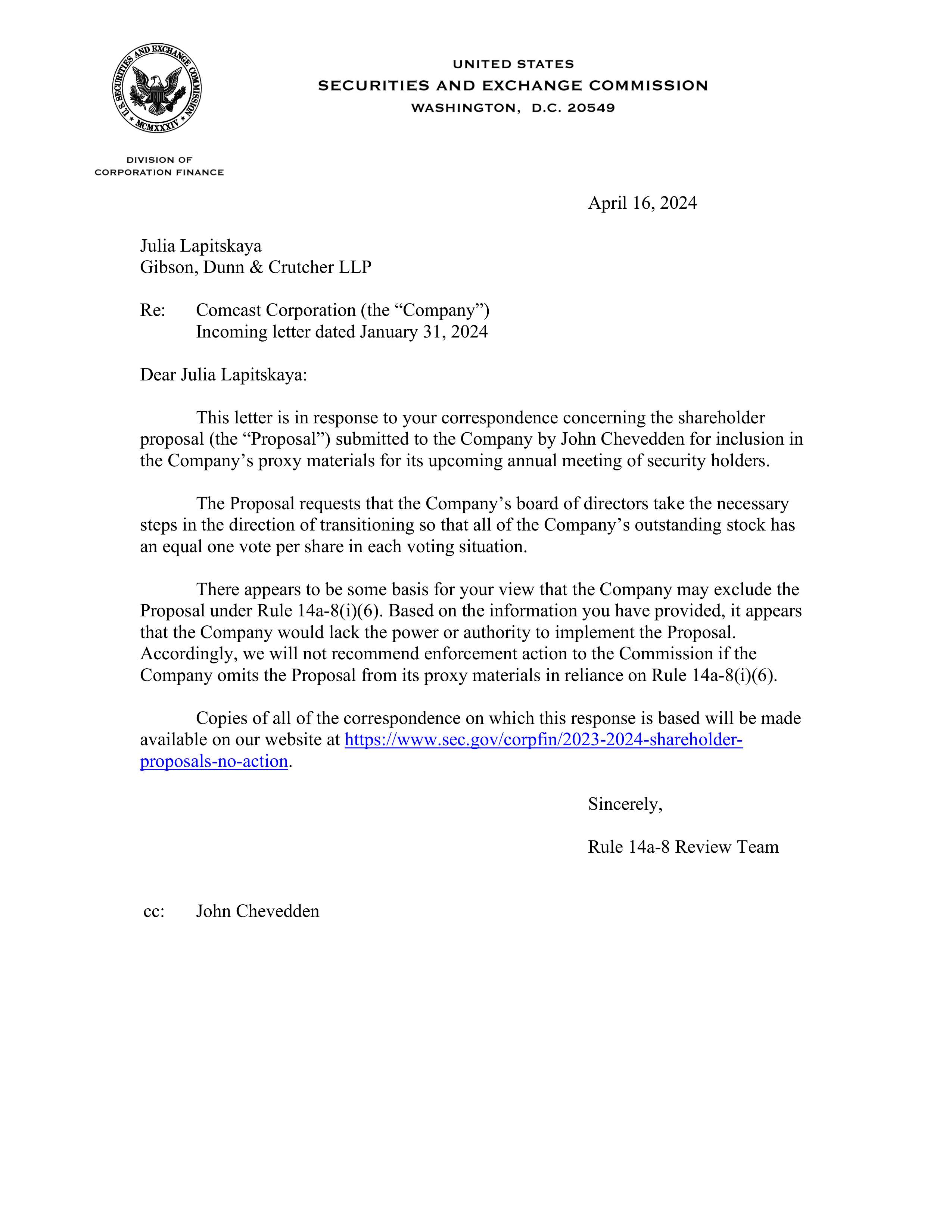 Comcast Proposal  — page 1