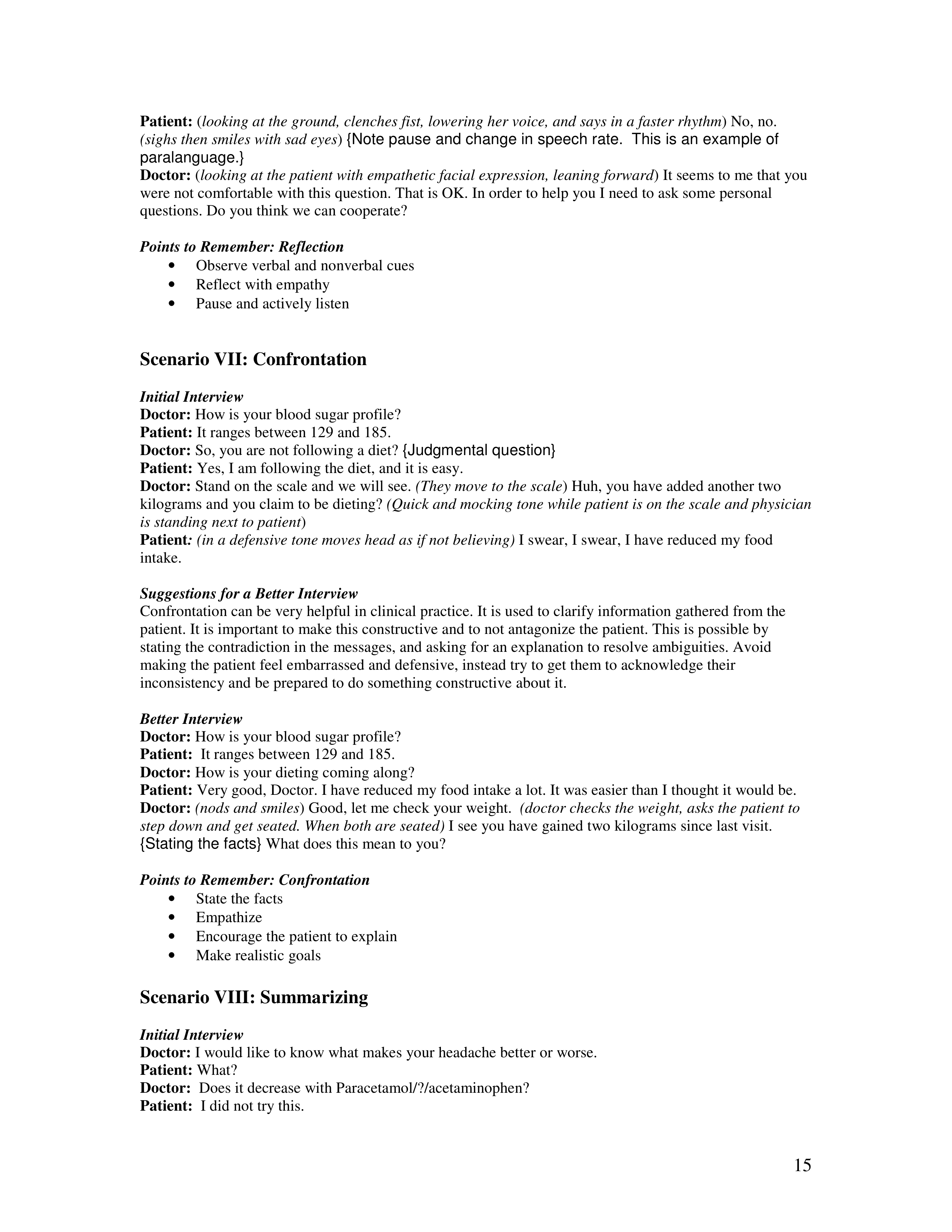 Communication Skills for Medical Practice — page 15