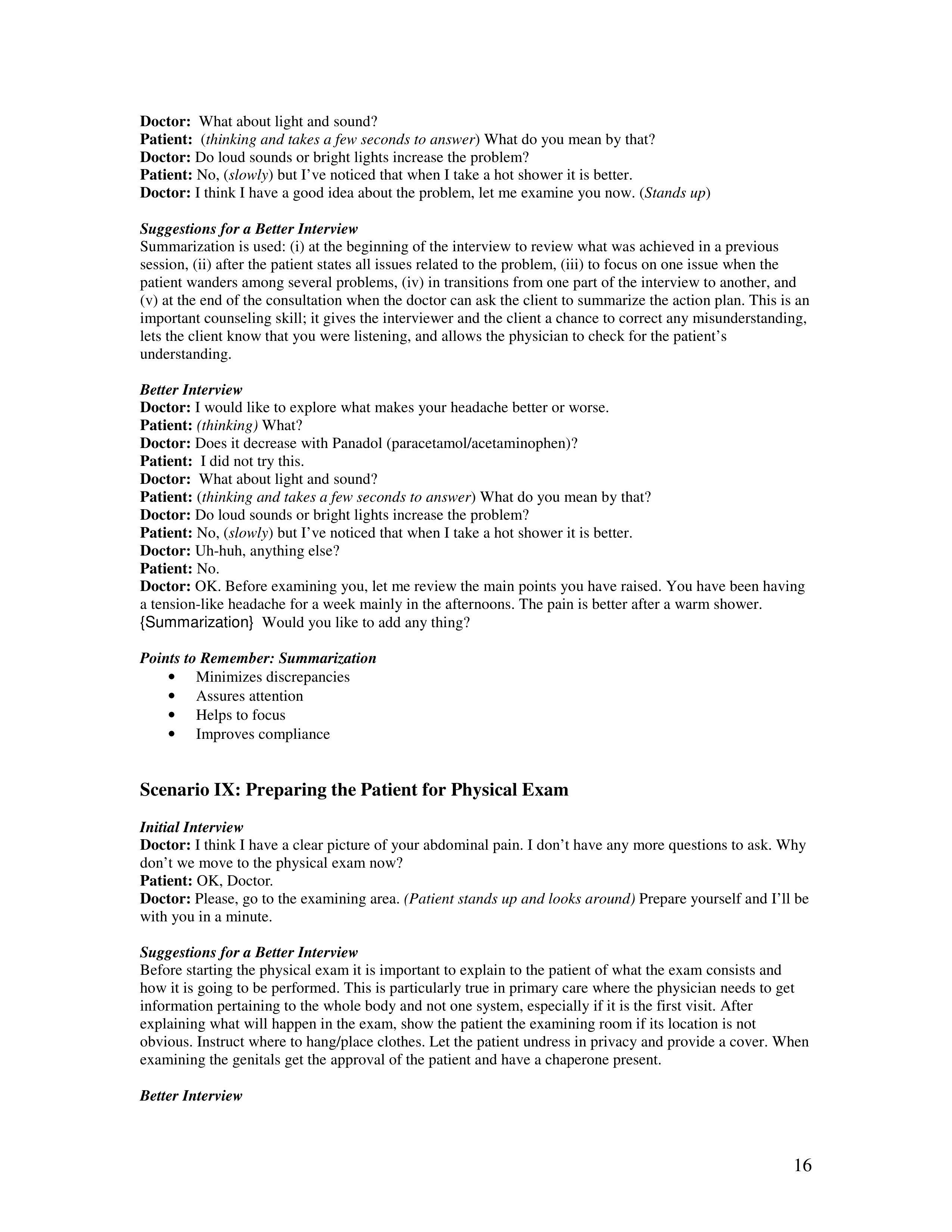 Communication Skills for Medical Practice — page 16