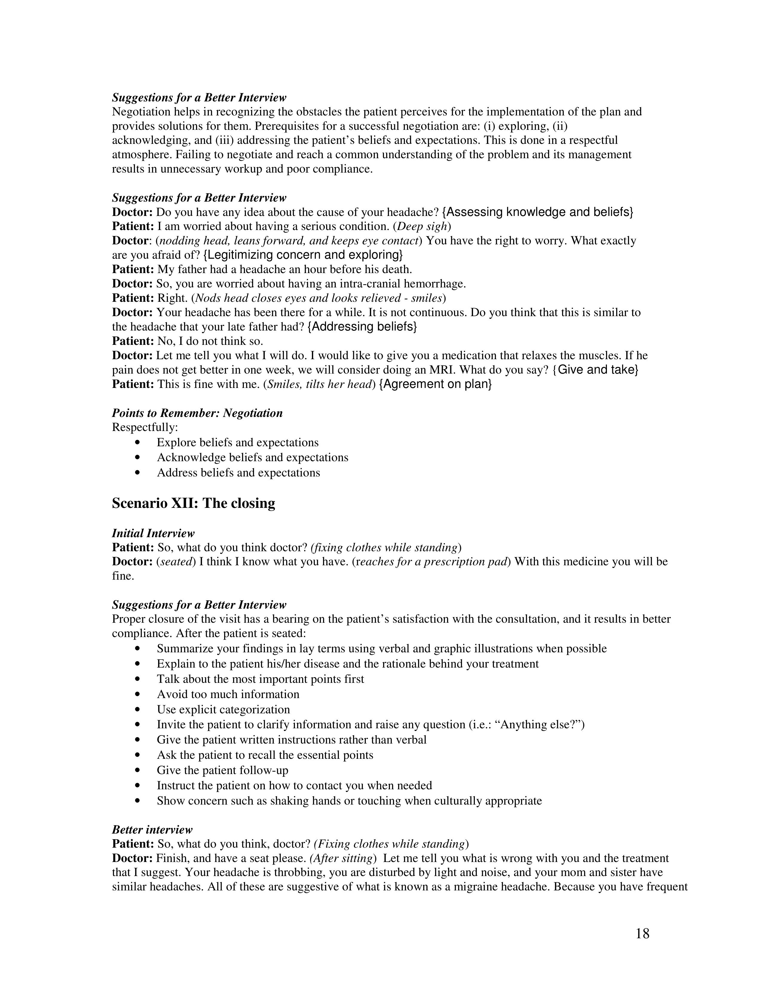 Communication Skills for Medical Practice — page 18