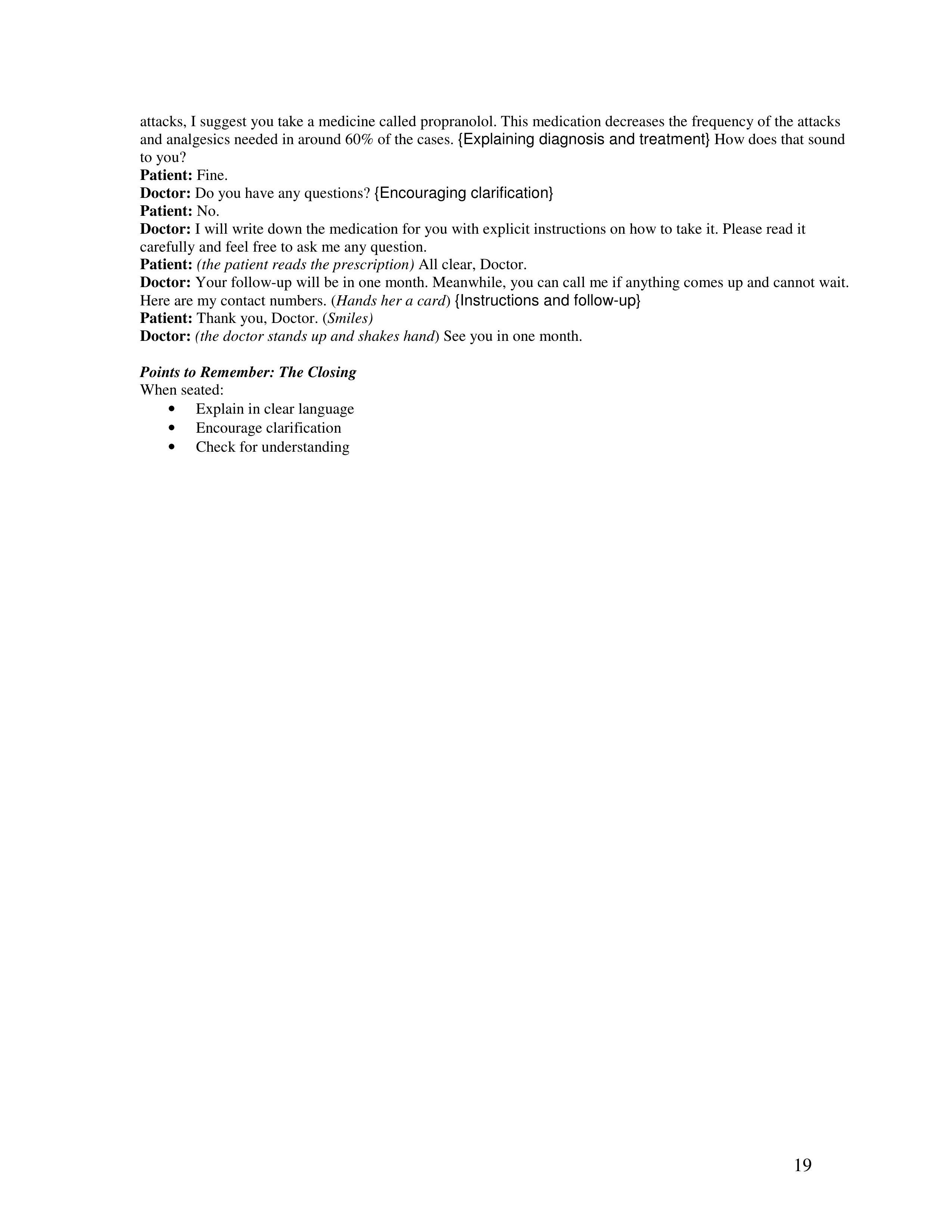 Communication Skills for Medical Practice — page 19