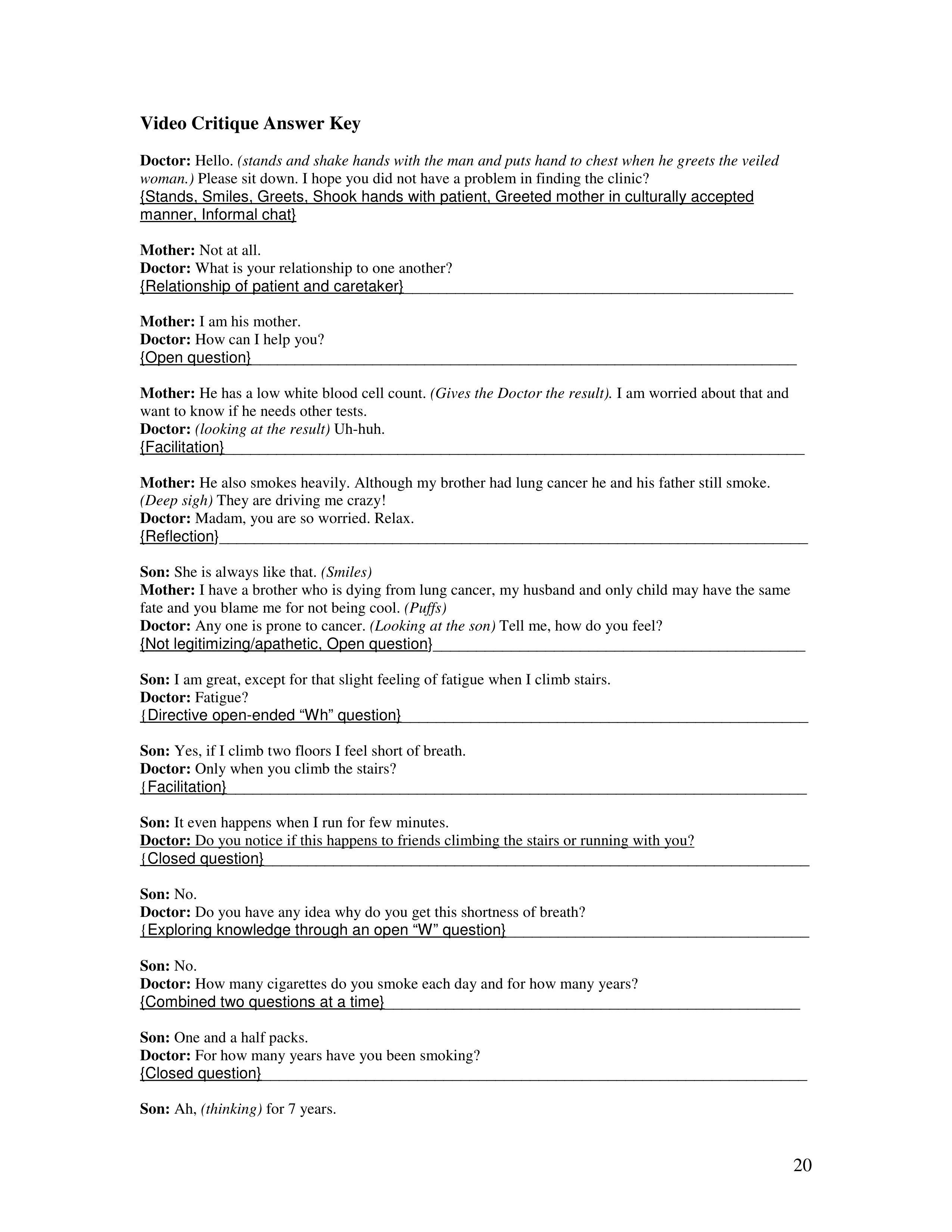 Communication Skills for Medical Practice — page 20