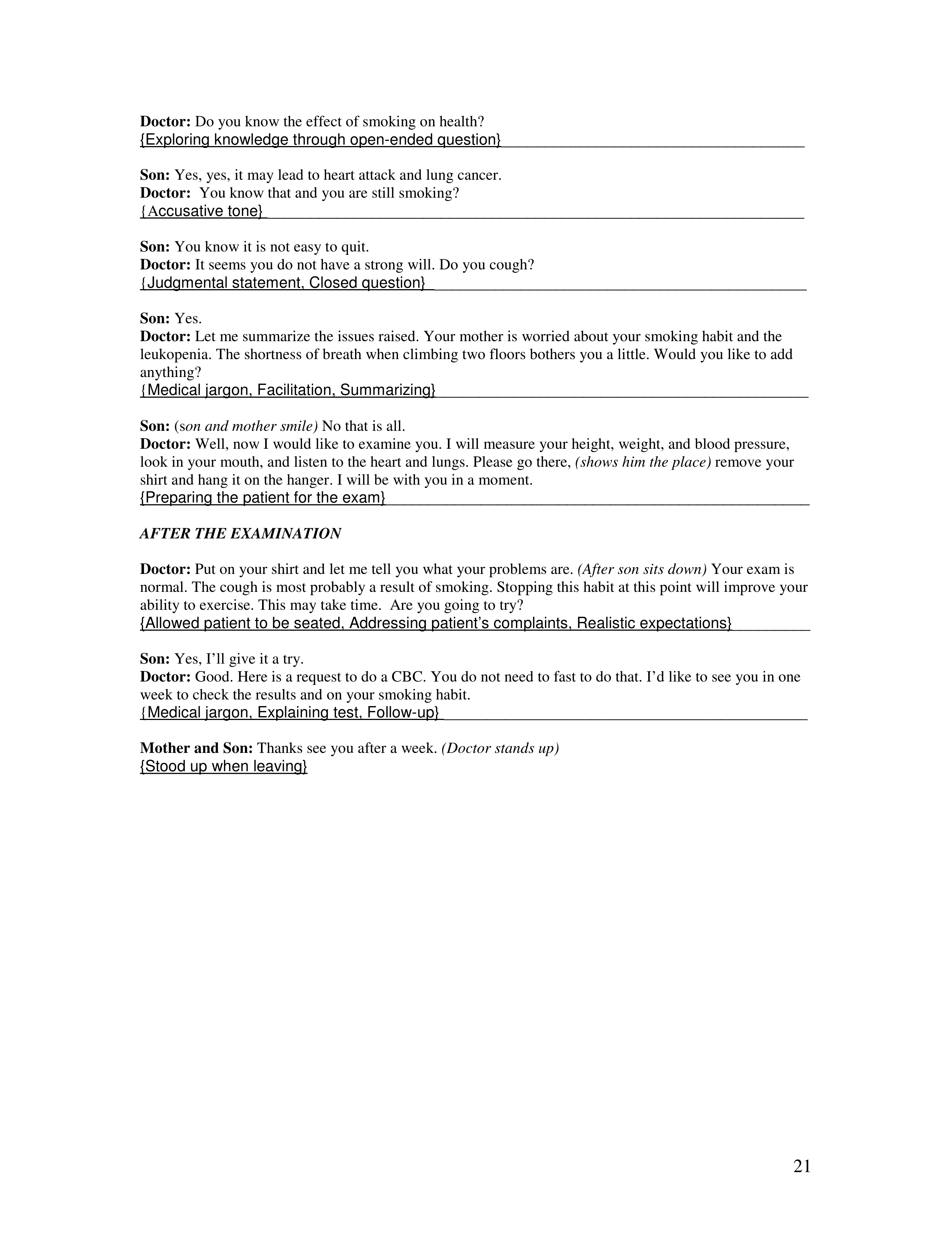 Communication Skills for Medical Practice — page 21