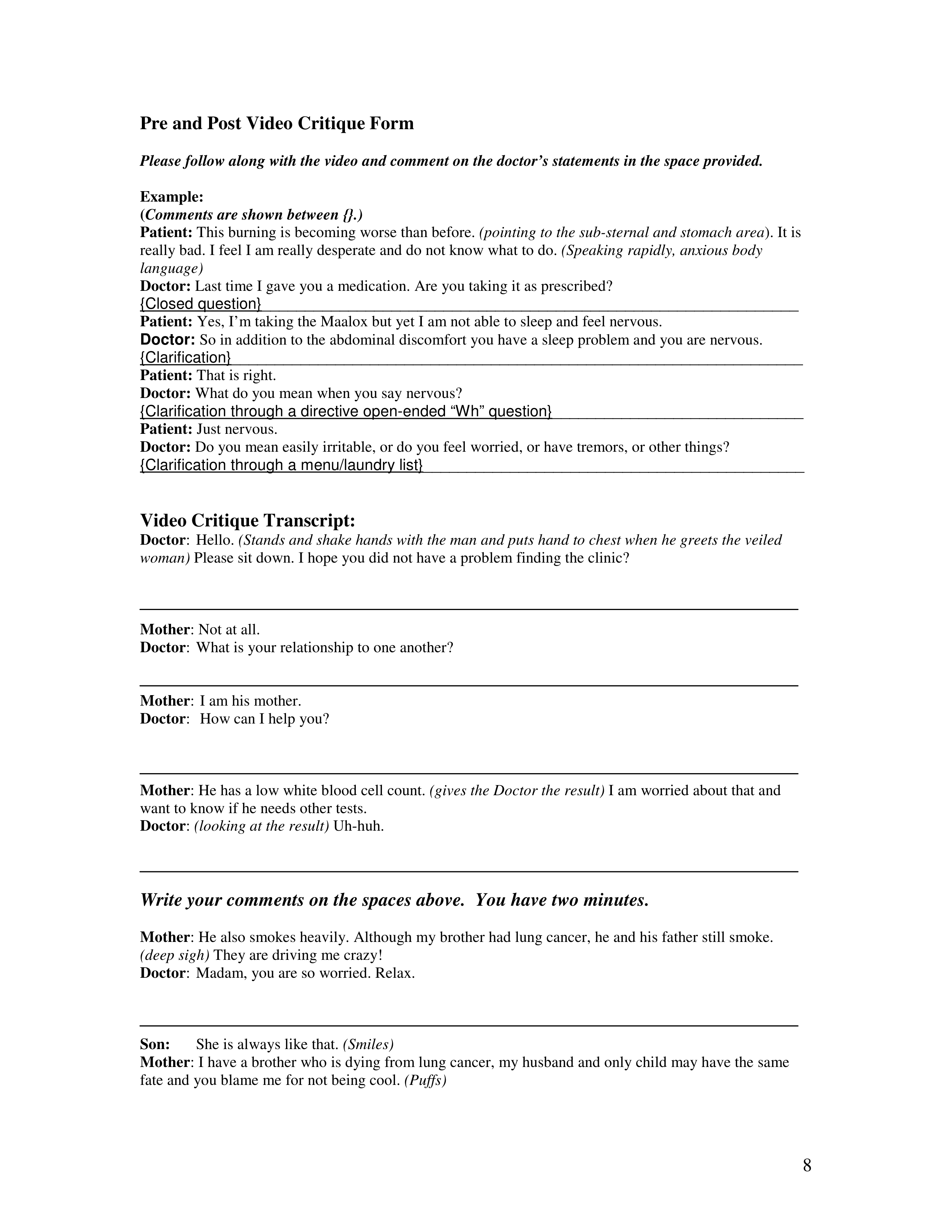Communication Skills for Medical Practice — page 8