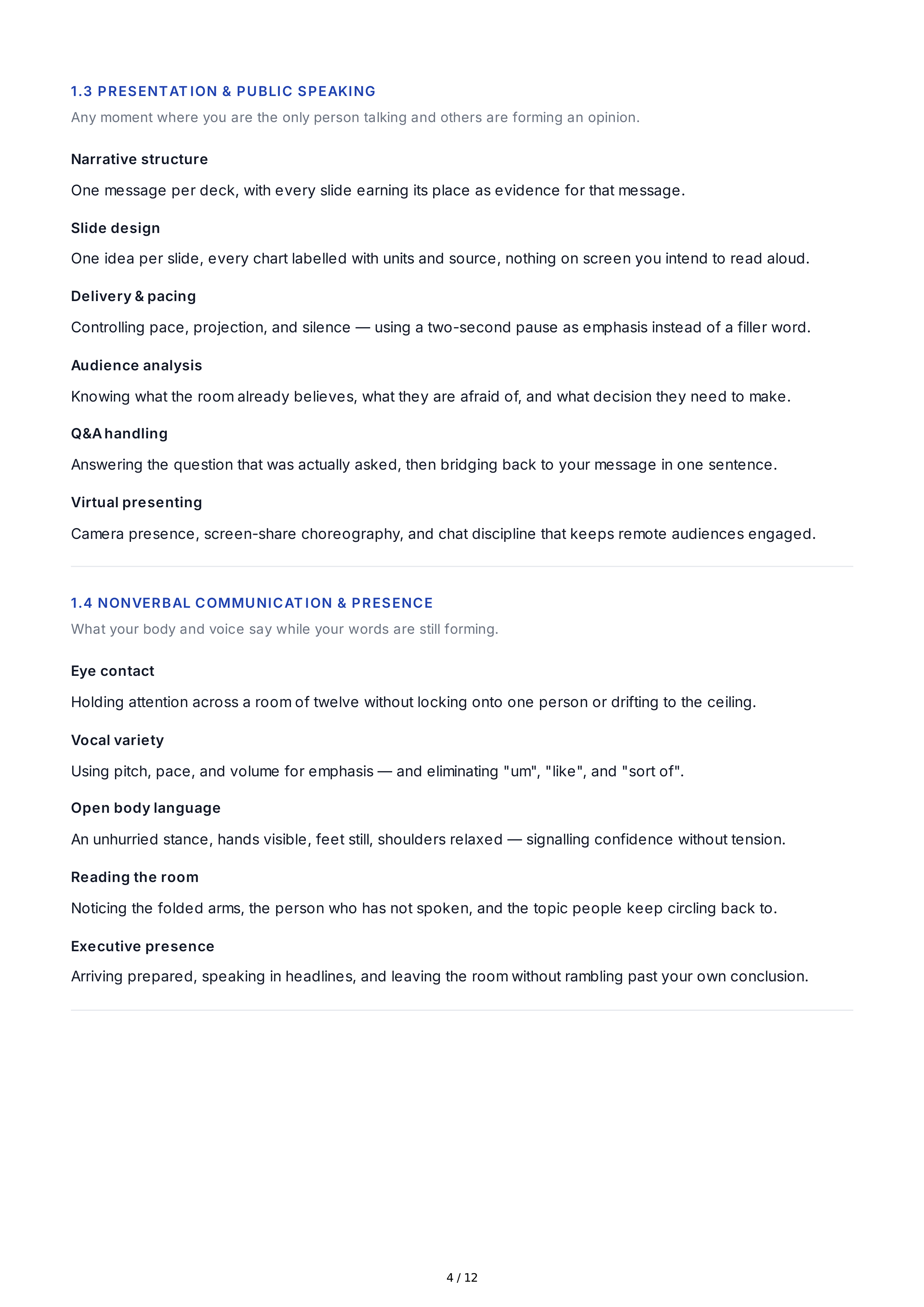 Communication Improvement Professional Goals — page 4