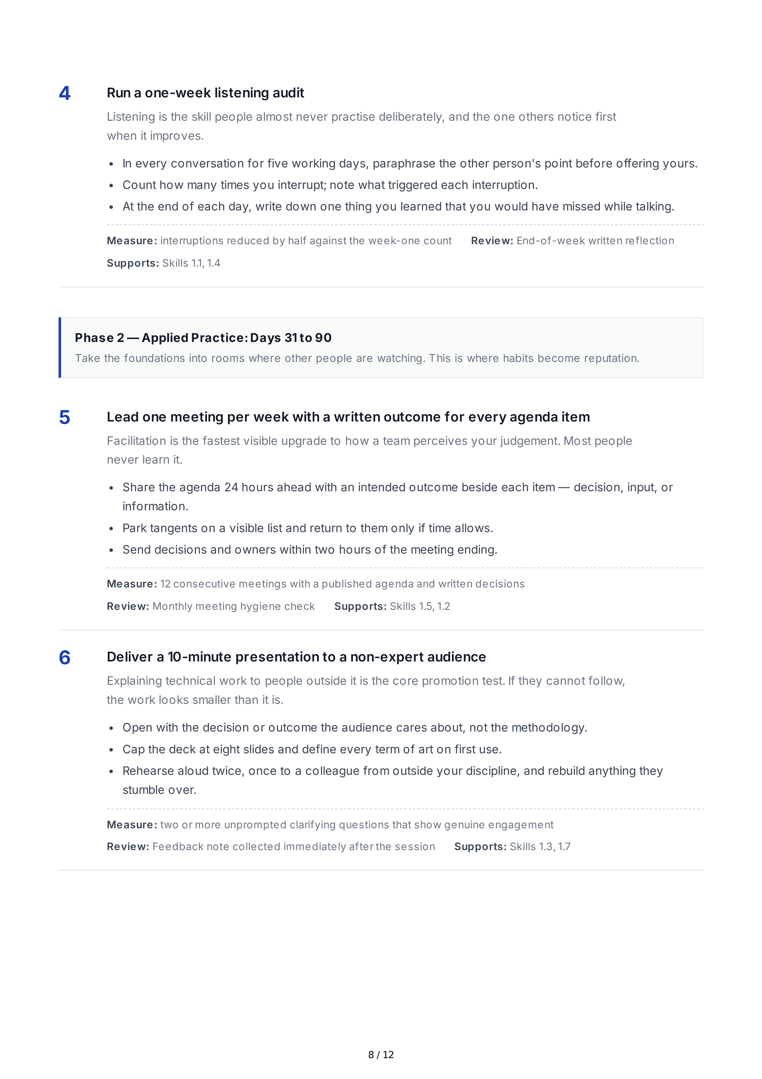 Communication Improvement Professional Goals — page 8