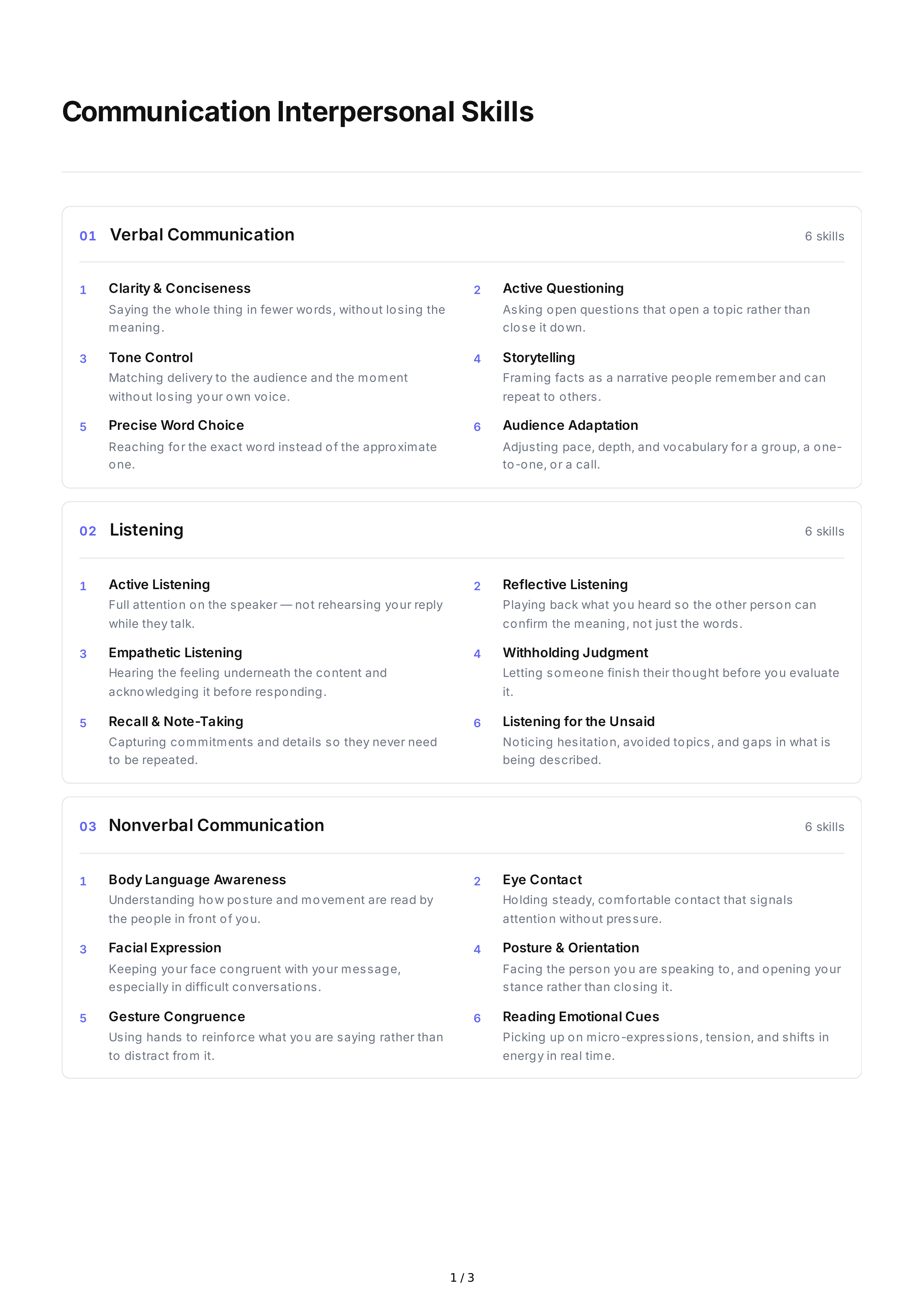 Communication Interpersonal Skills — page 1