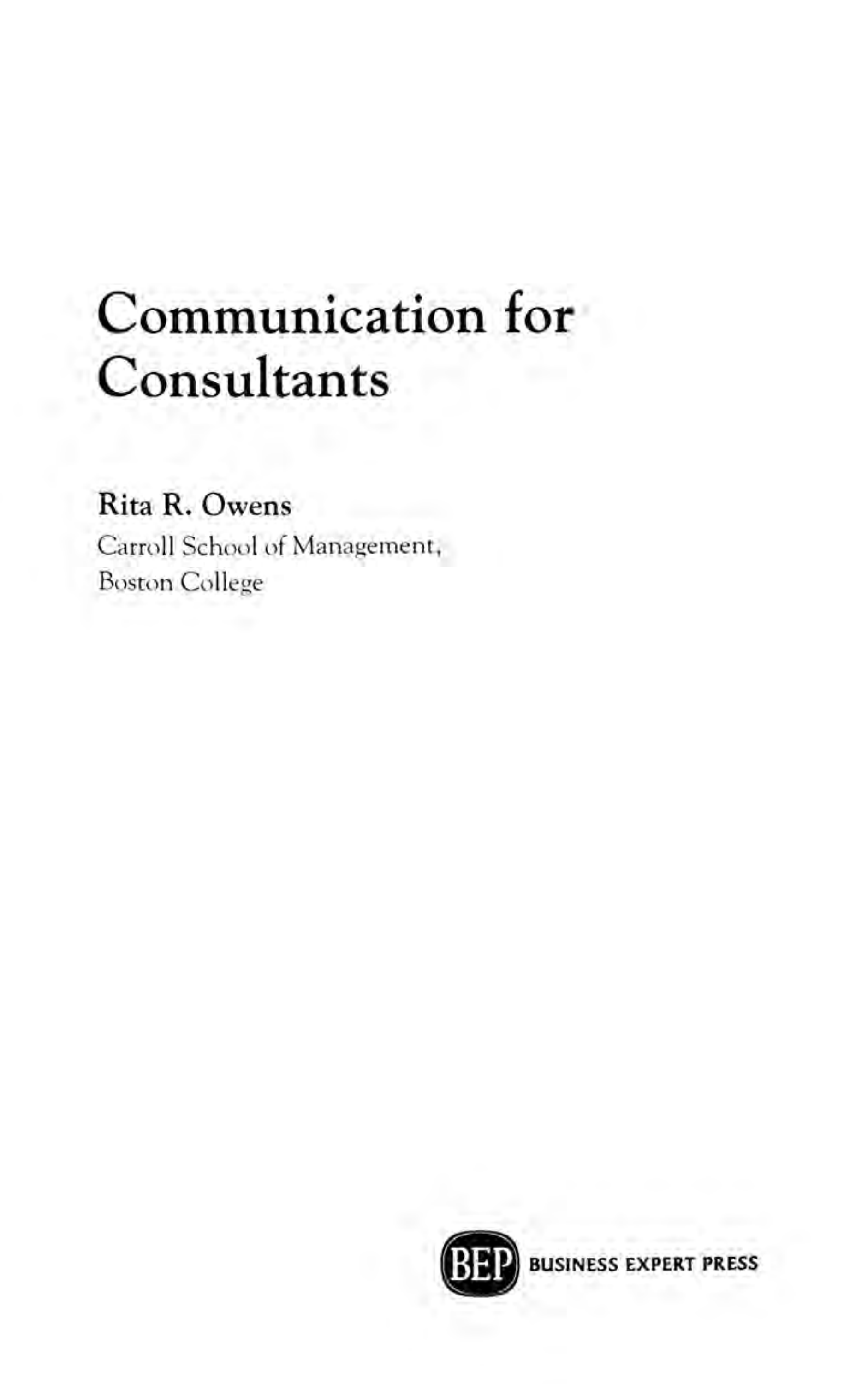 Communication Skills for Consultants — page 1