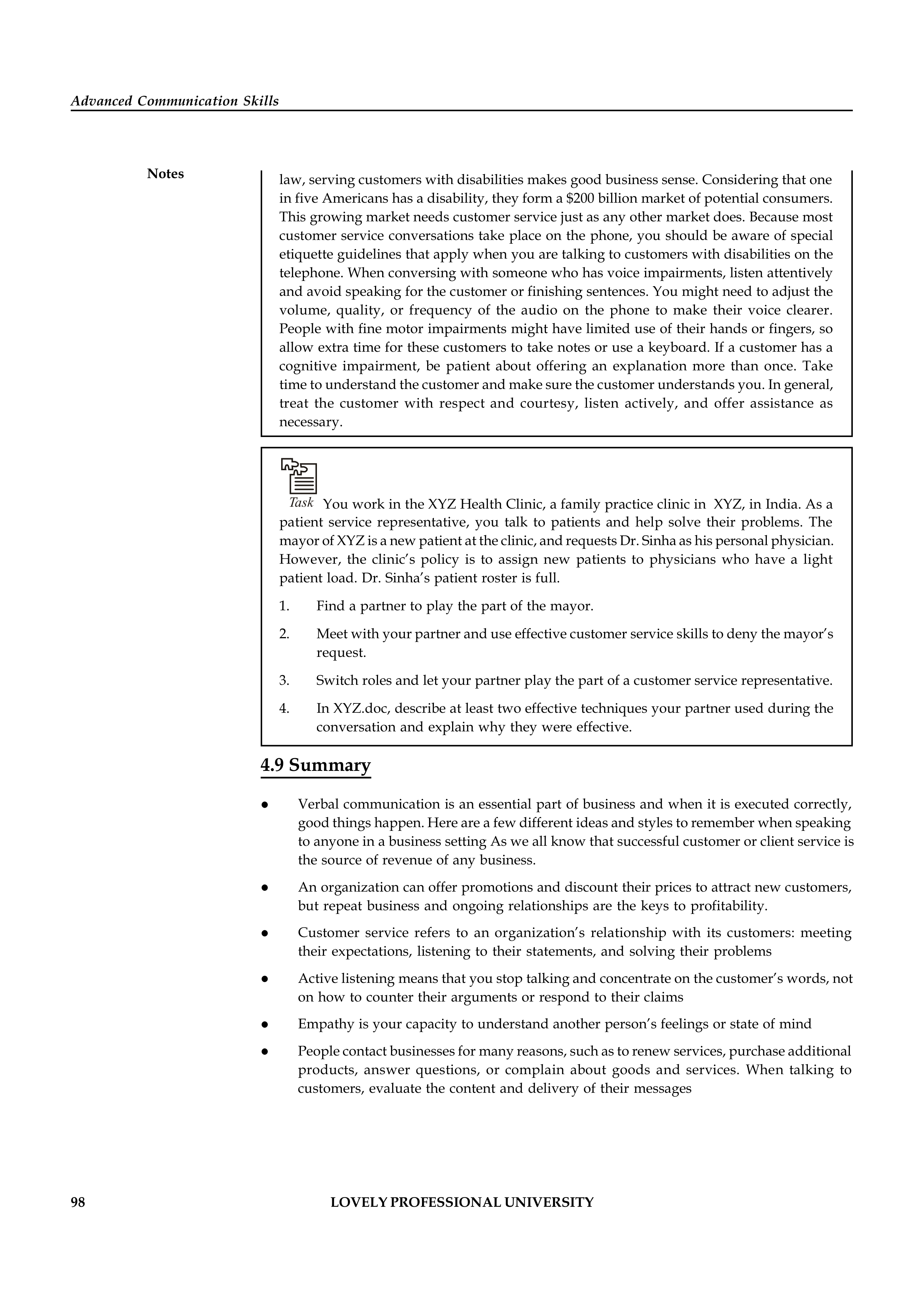 Communication Skills for Customer Service — page 105