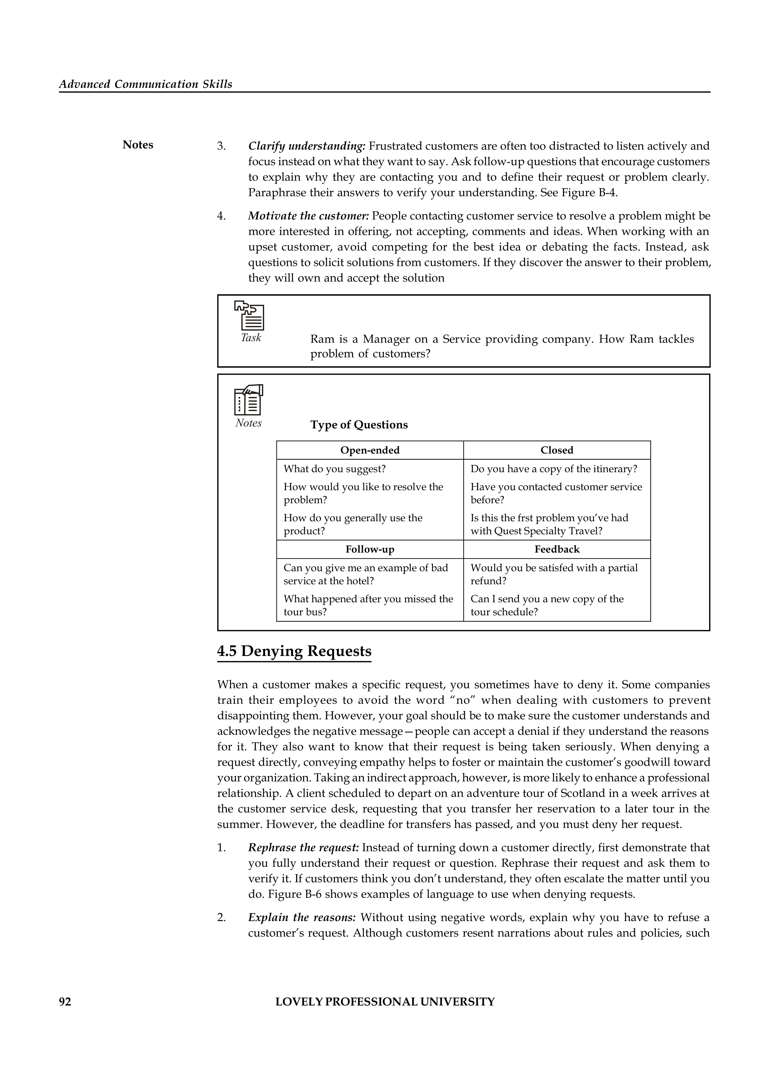 Communication Skills for Customer Service — page 99