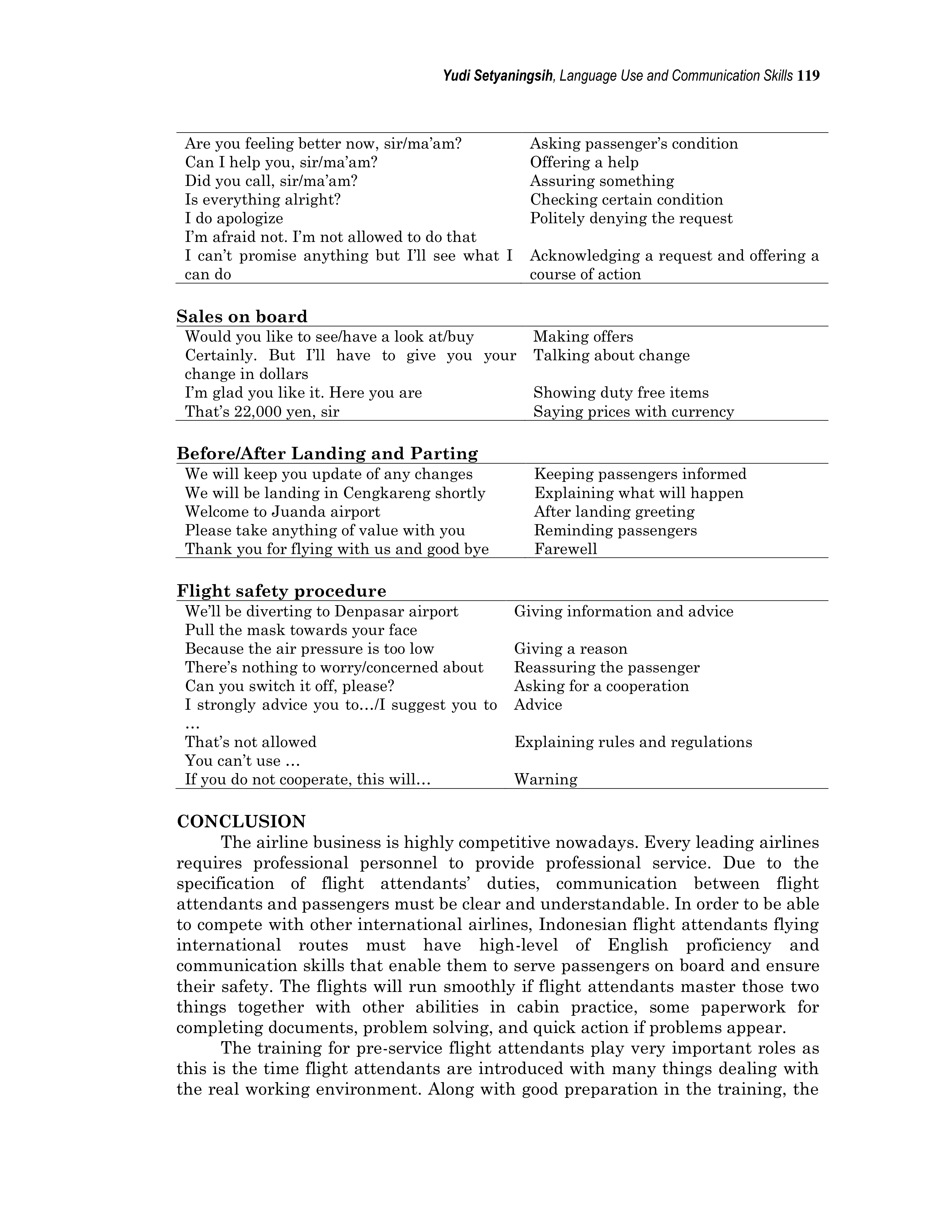 Communication Skills for Flight Attendants — page 7