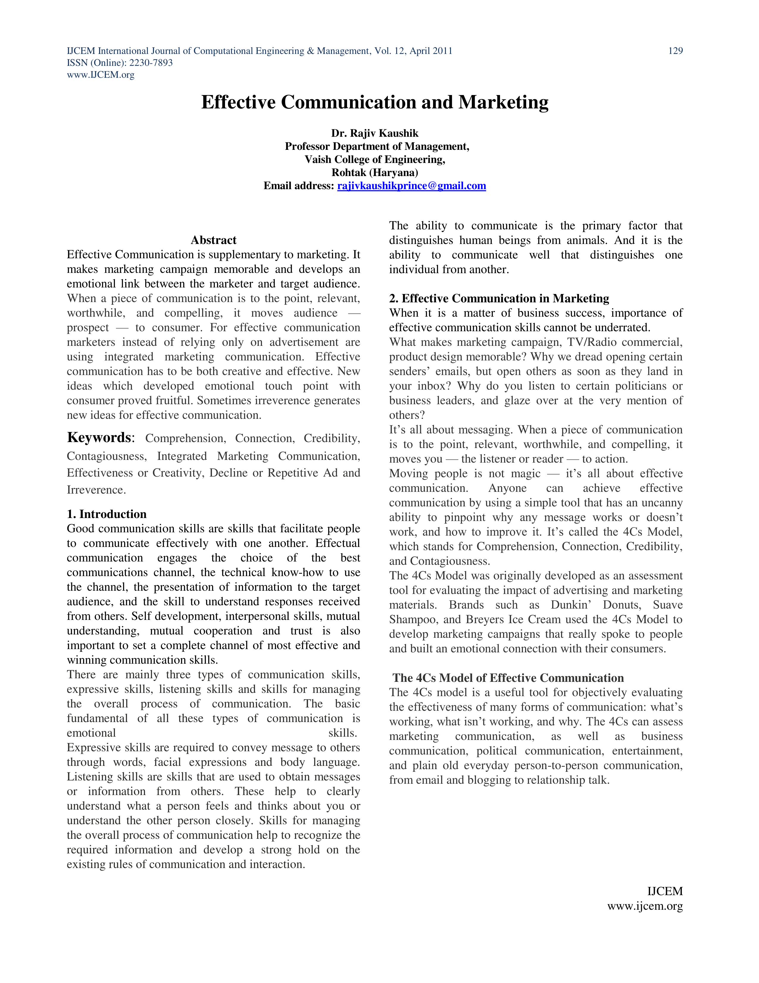 Communication Skills for Marketing Professionals — page 1