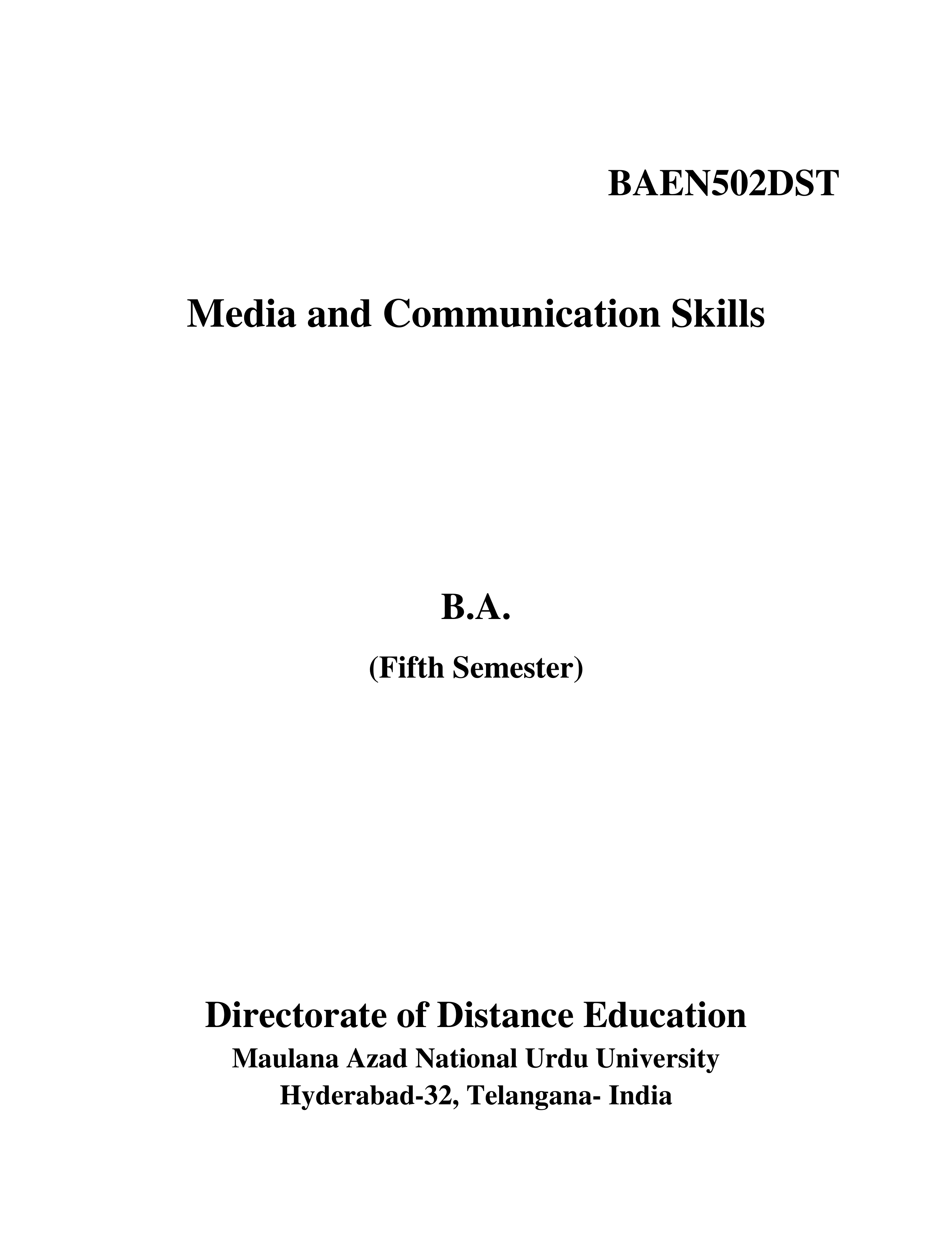 Communication Skills for Media Management — page 1