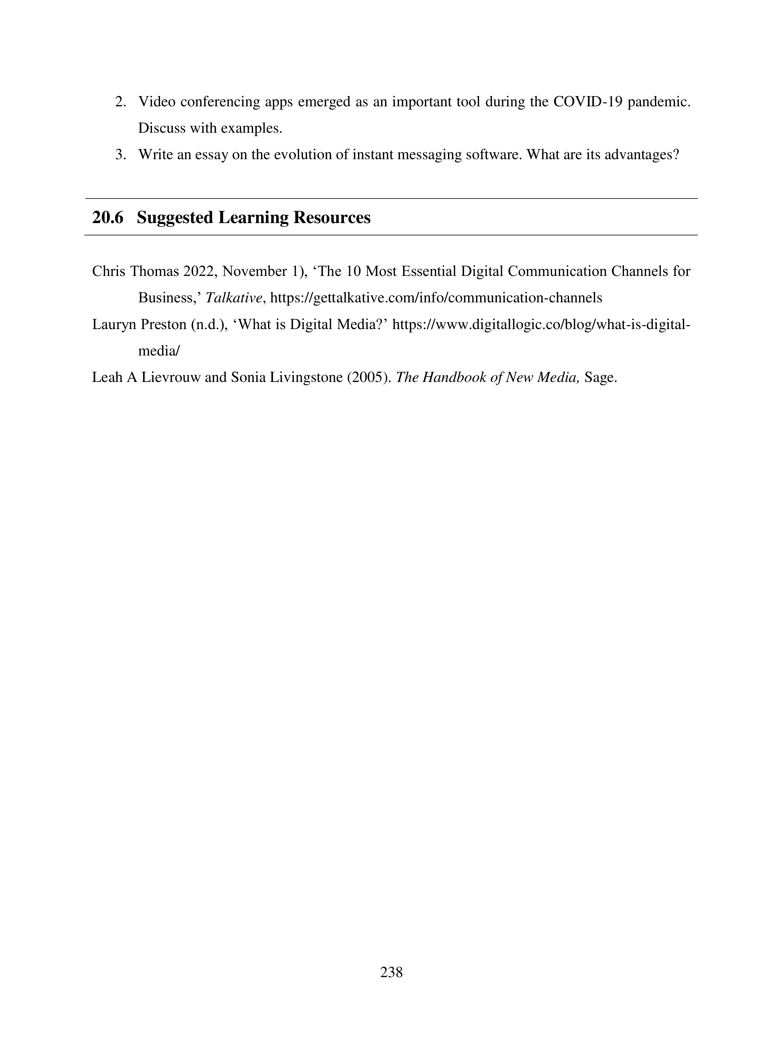 Communication Skills for Media Management — page 238