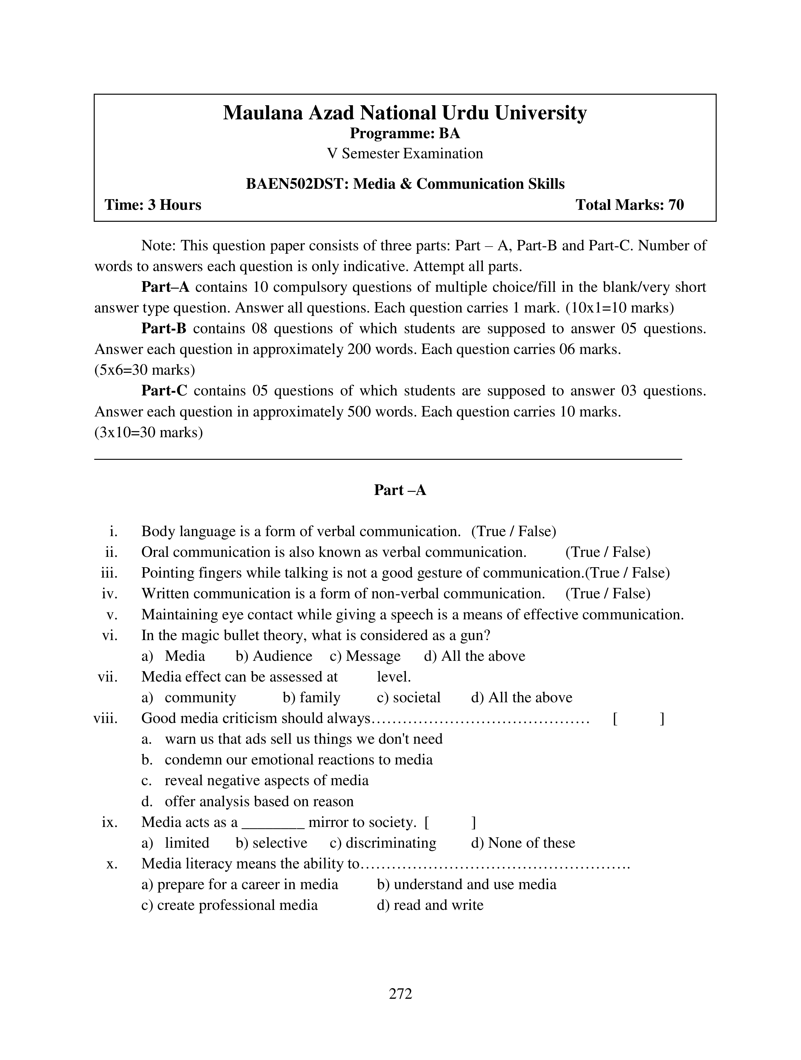Communication Skills for Media Management — page 272