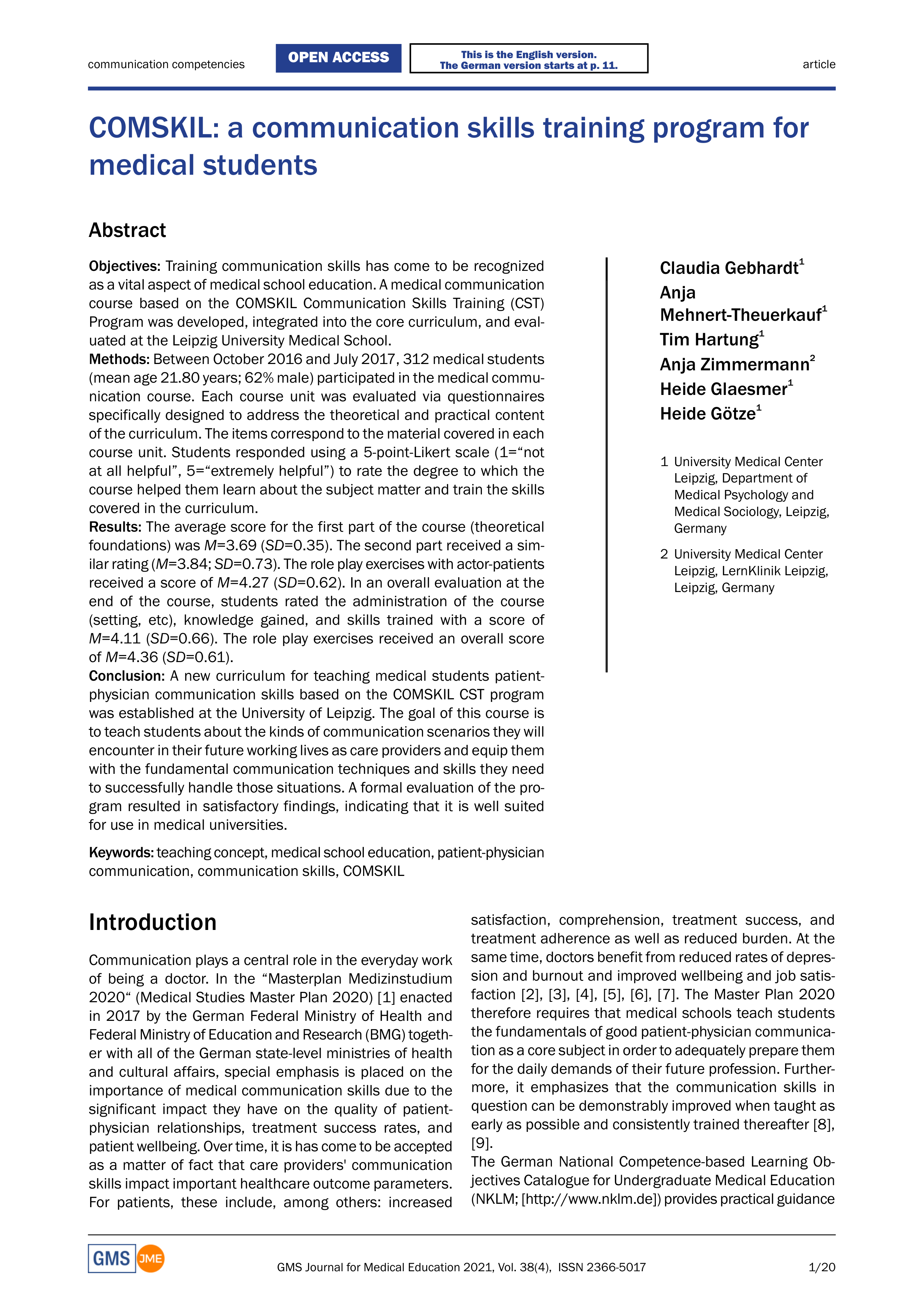 Communication Skills for Medical Students — page 1