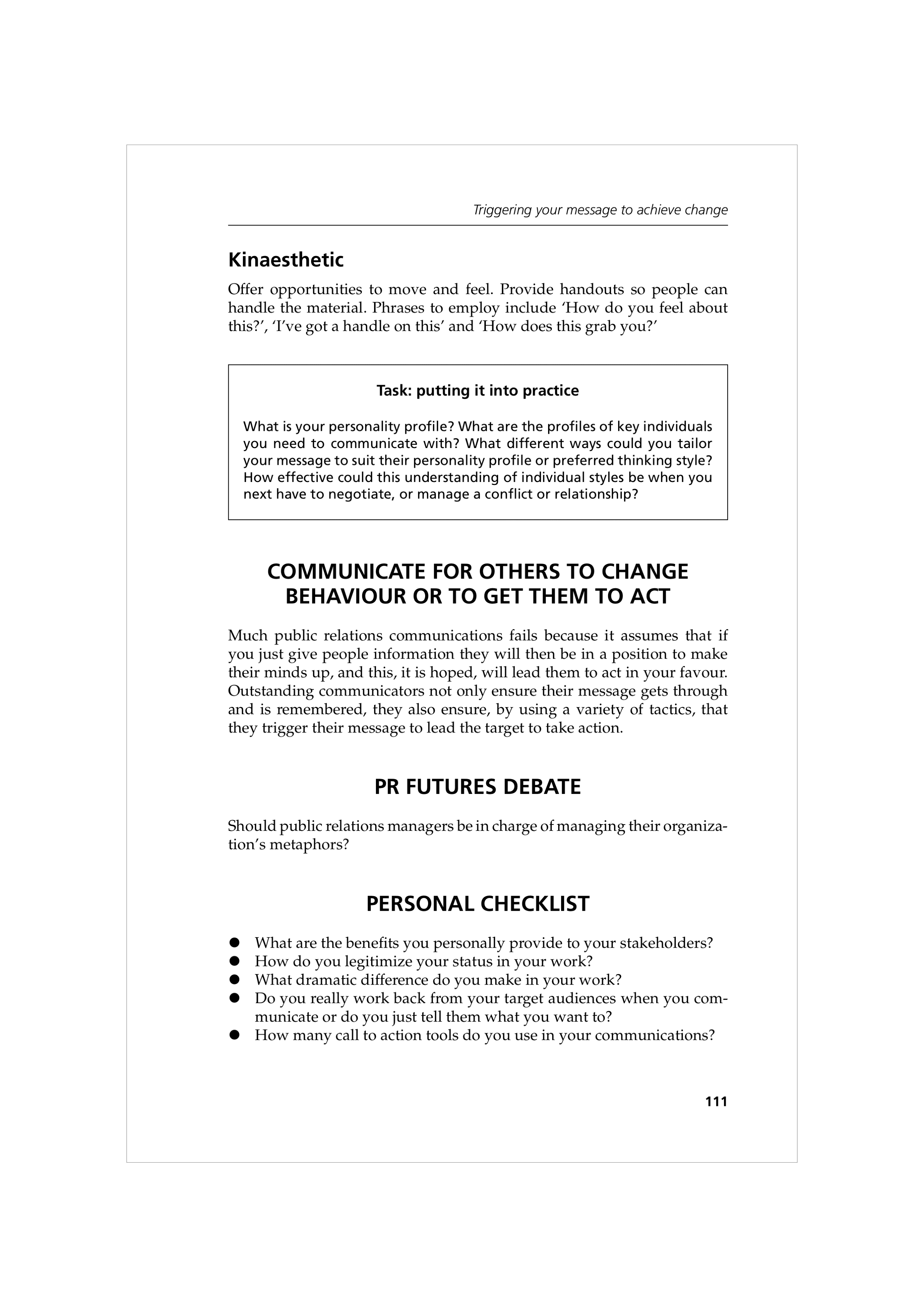Communication Skills for Public Relations — page 124