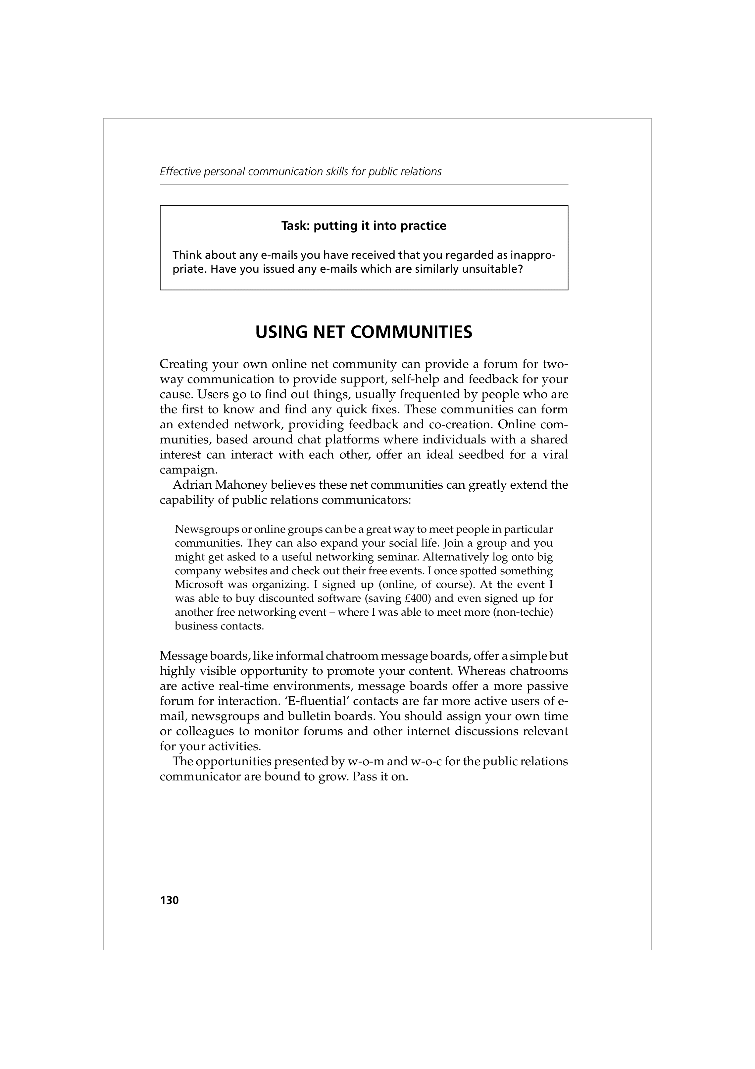 Communication Skills for Public Relations — page 143