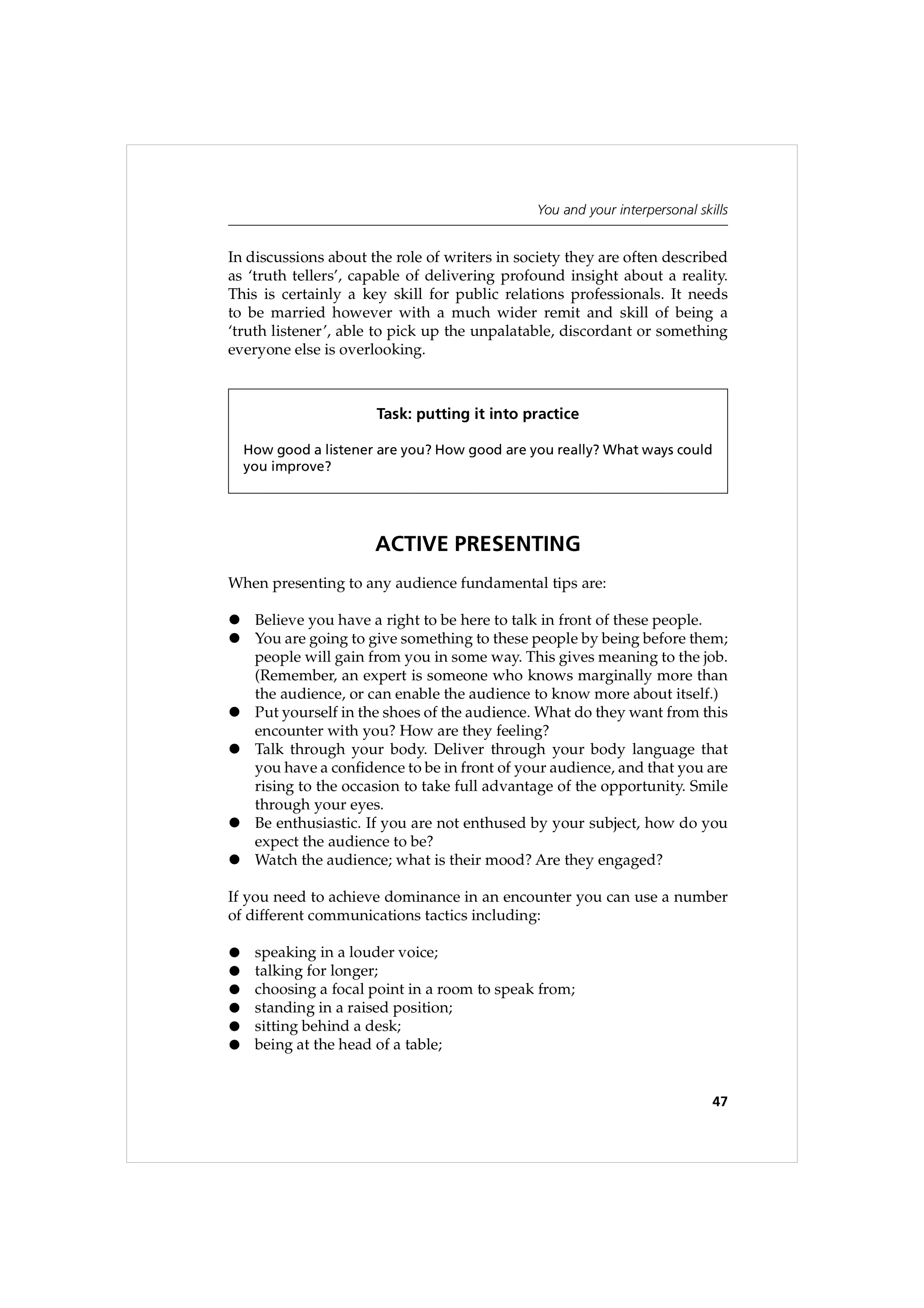 Communication Skills for Public Relations — page 60