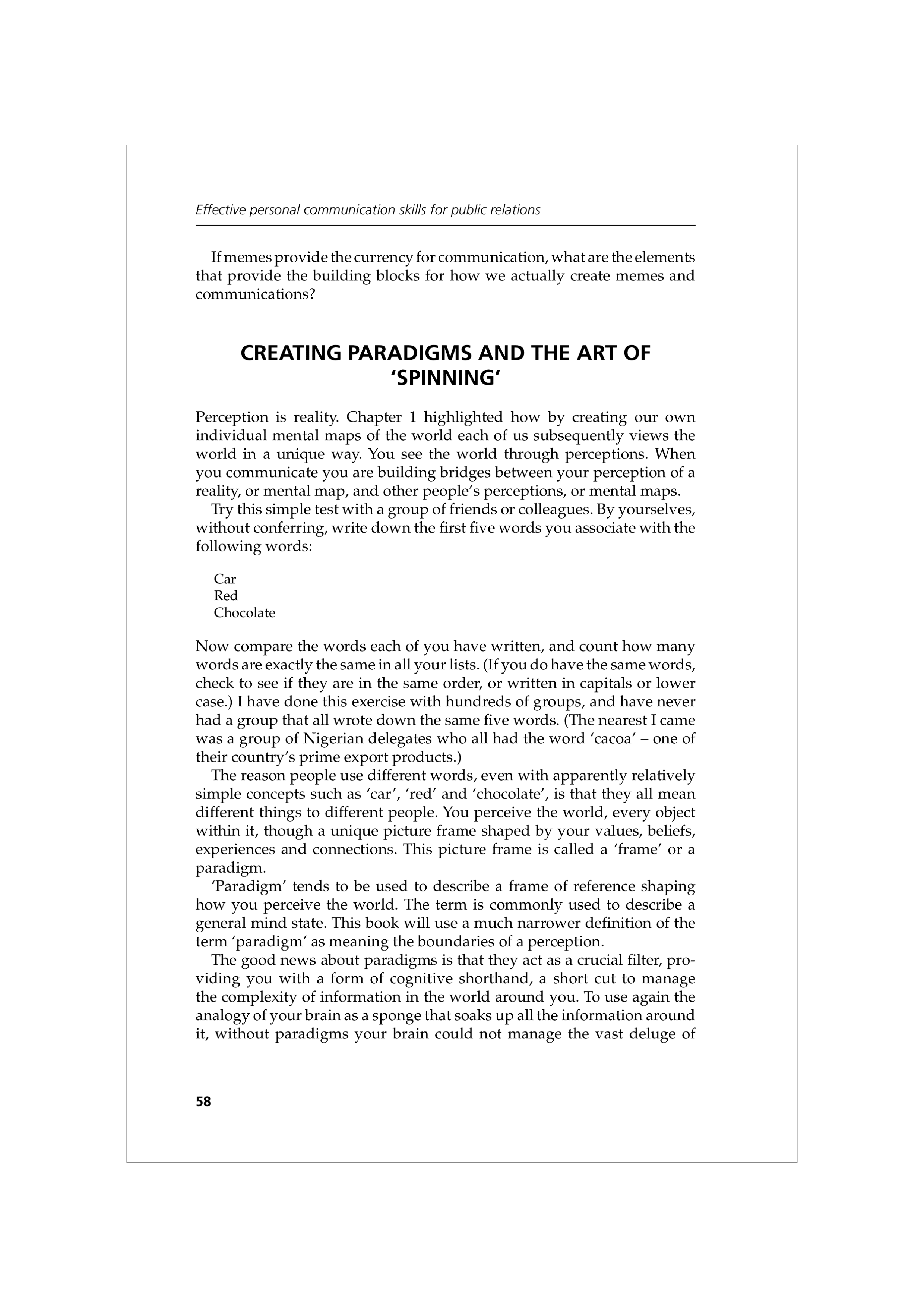Communication Skills for Public Relations — page 71