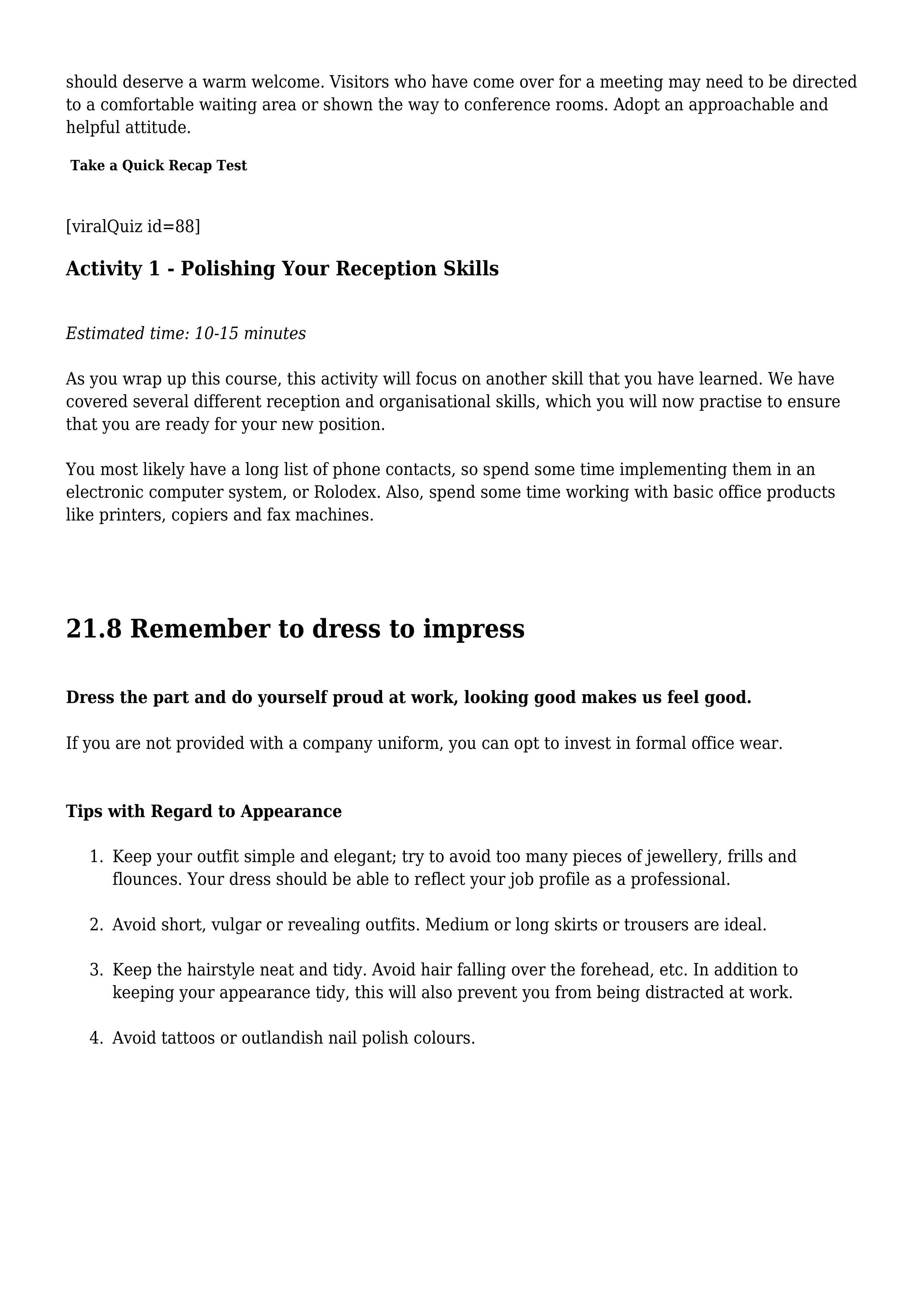 Communication Skills for Receptionist — page 7