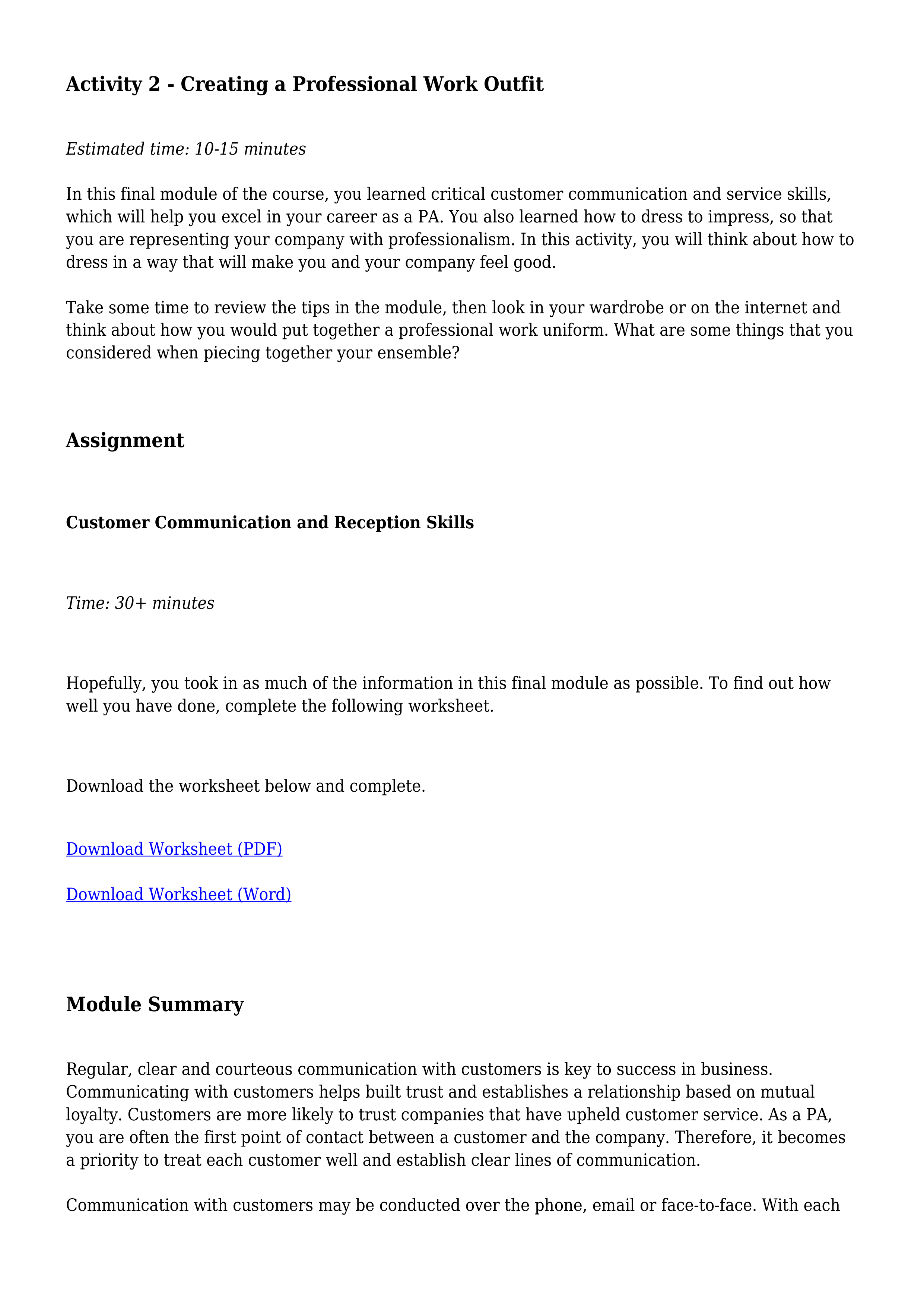Communication Skills for Receptionist — page 8