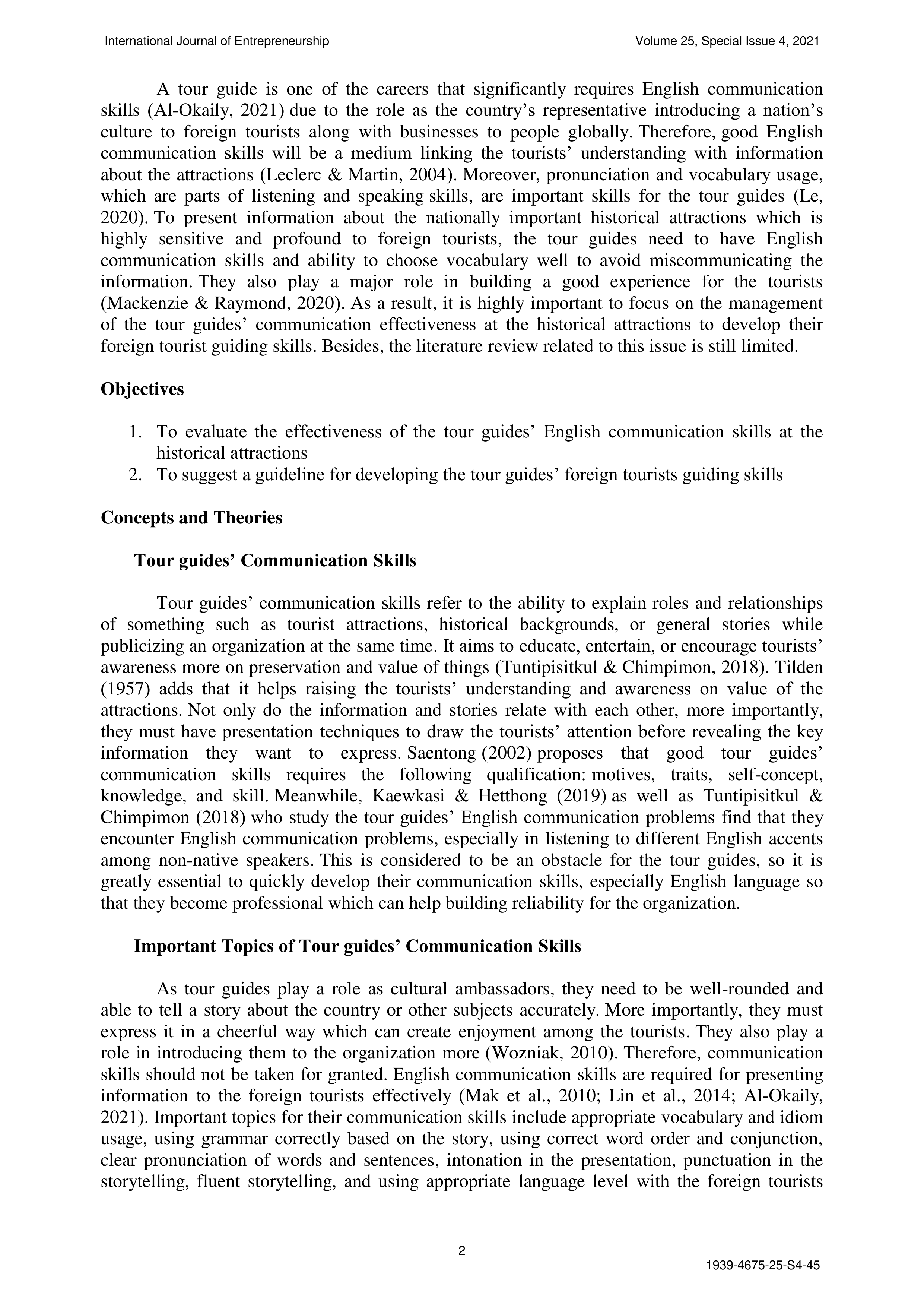 Communication Skills for Tour Guides — page 2