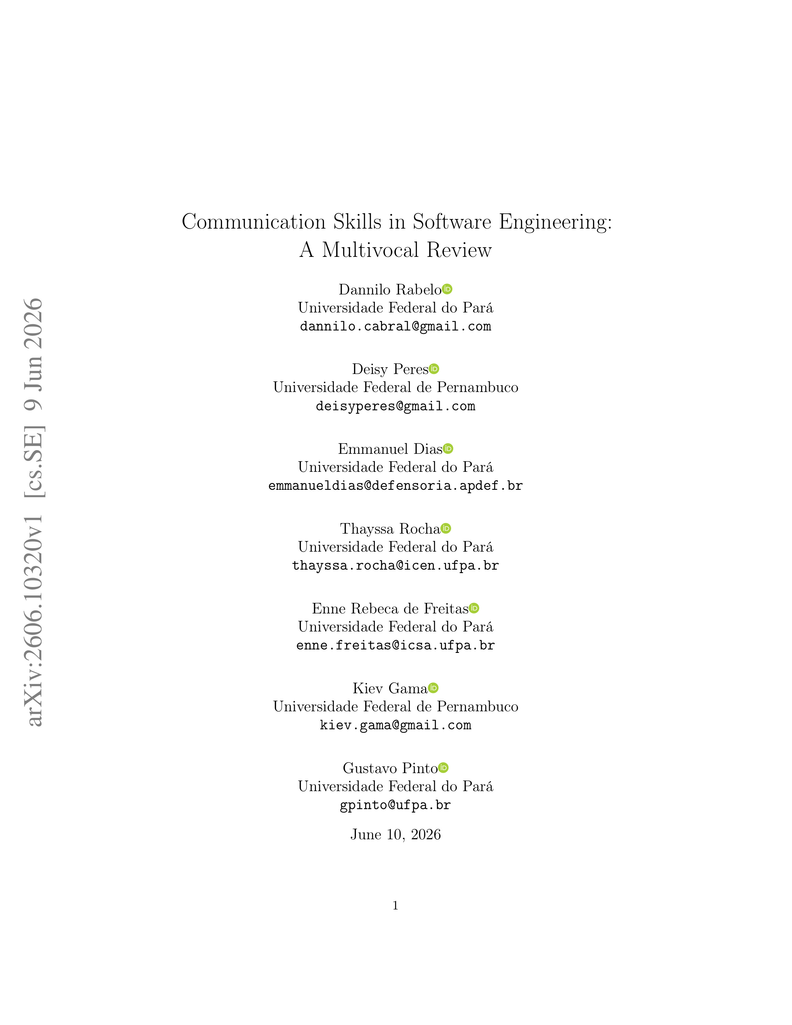 Communication Skills in Software Engineer Professionals — page 1