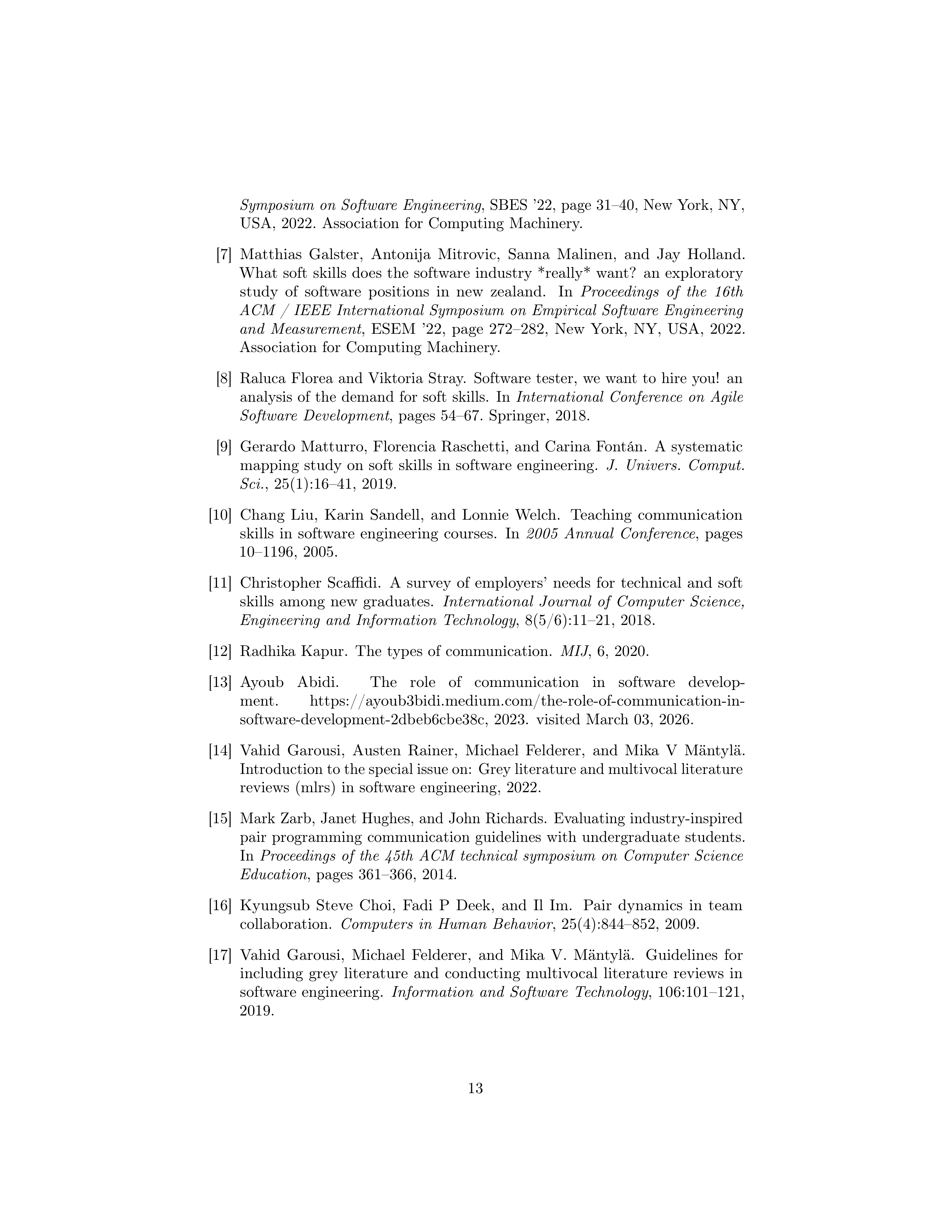 Communication Skills in Software Engineer Professionals — page 13